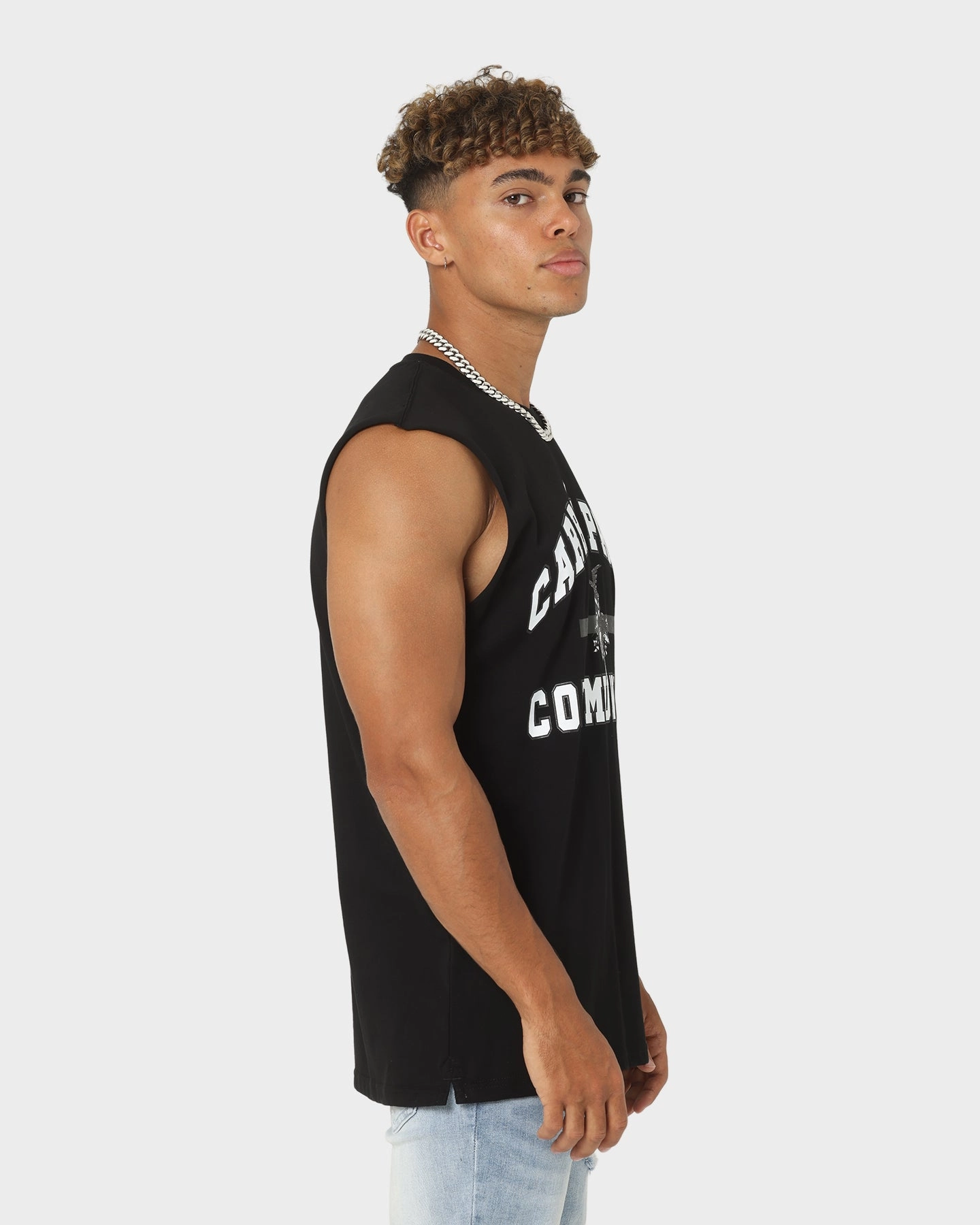 Anti Pilling Surface Carre Communaute Muscle T-Shirt Black