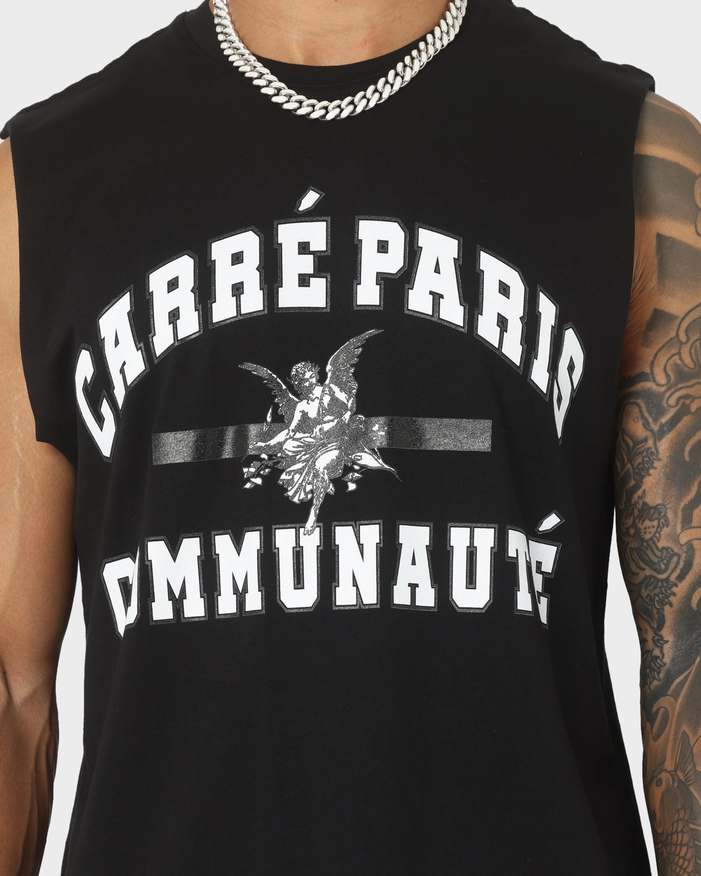 Carre Communaute Muscle T-Shirt Black Comfy Comfort Comfy Casual Wear
