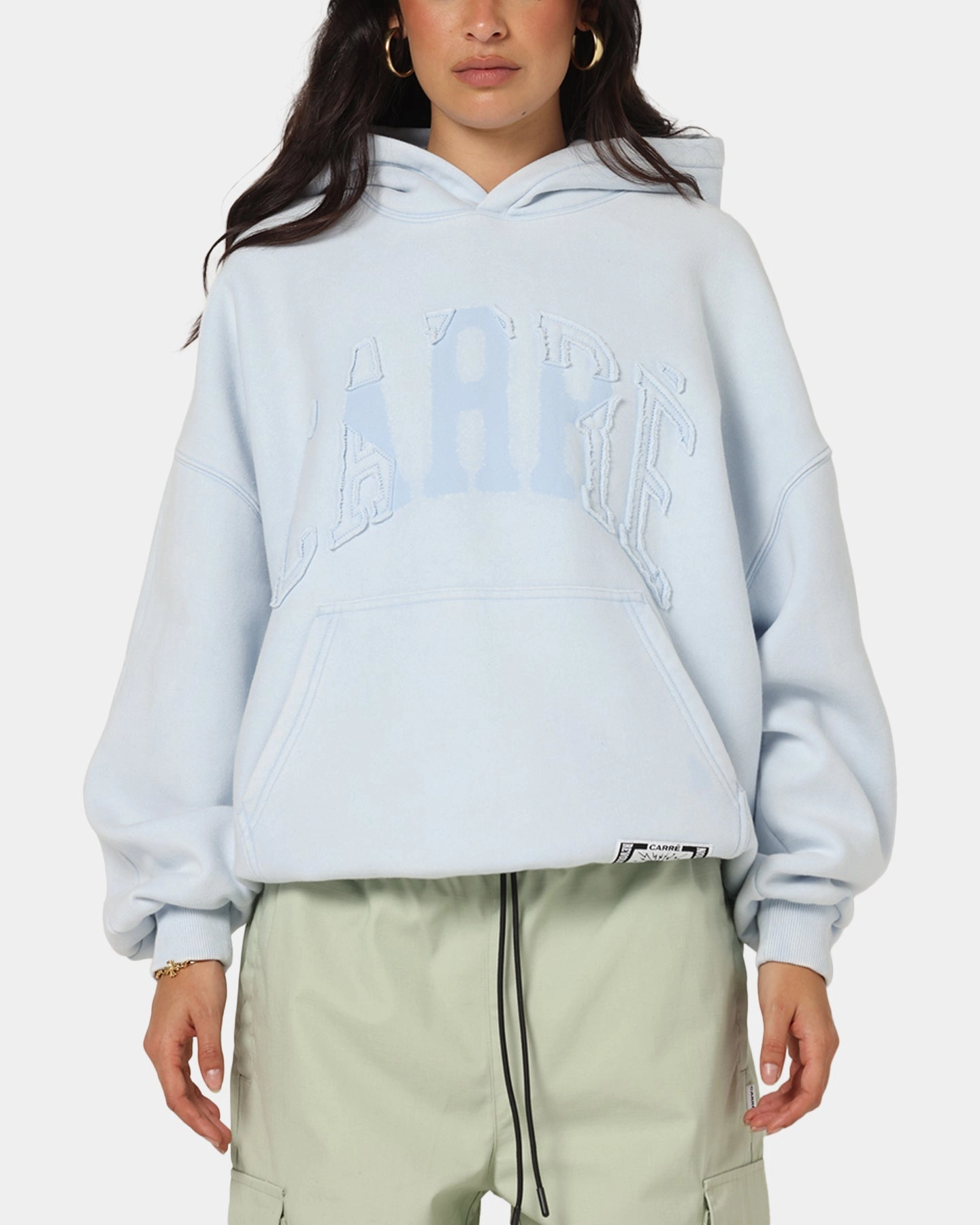 Carre Con-Star Hoodie Baby Blue Street Energy Wear Wind Resistant