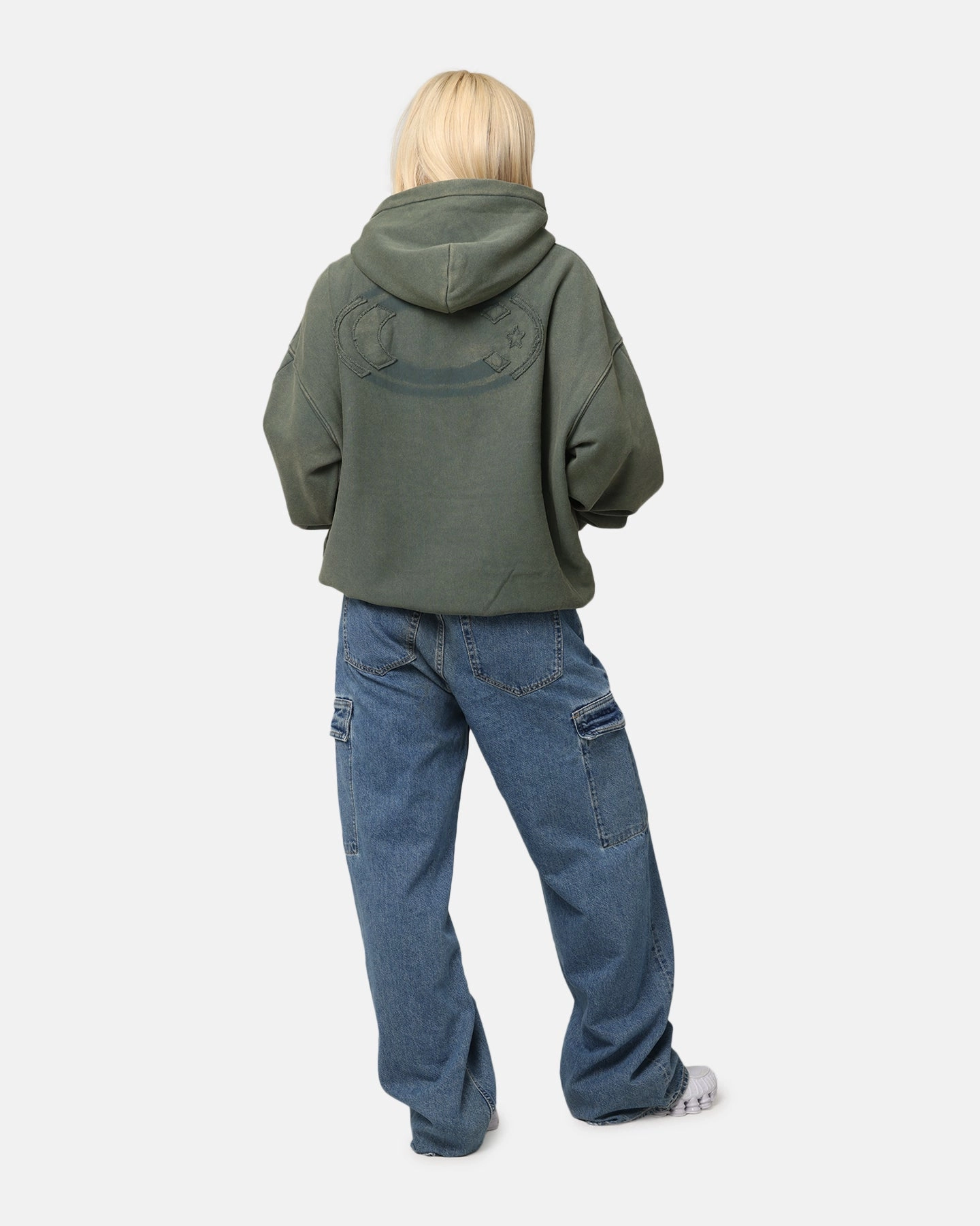 Aim Carre Con-Star Hoodie Rinsed Moss Green