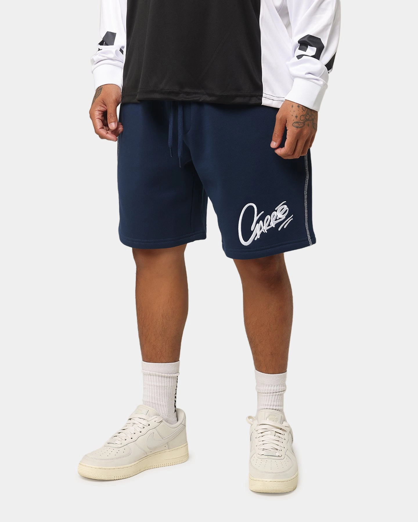 Carre Corrupt Sweat Shorts Navy Moisture Wicking Finish shorts set