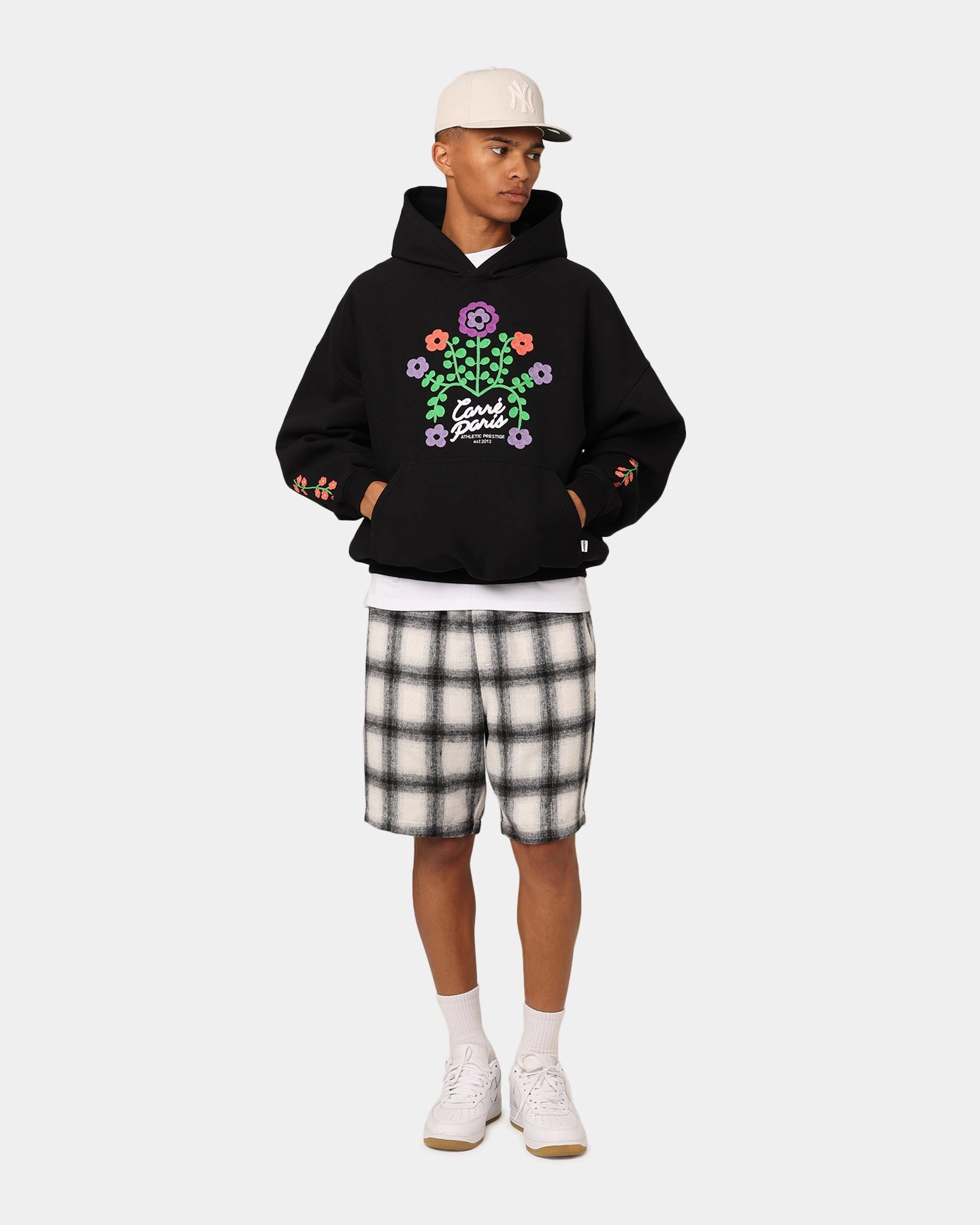 poolside fashion Stretchable Carre Daily Shorts Grey Plaid