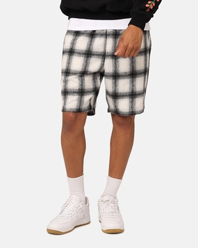 Vented Hem Details Carre Daily Shorts Grey Plaid