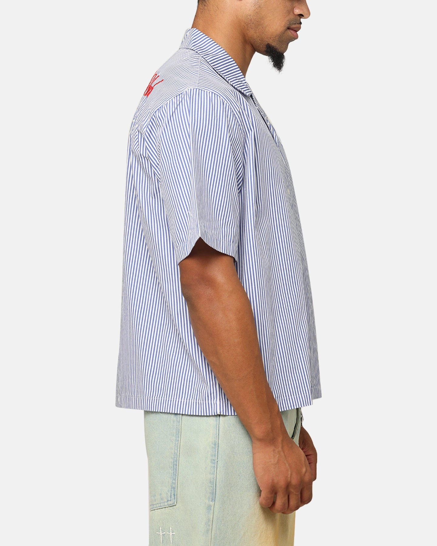 Carre Dice Club Button Up Shirt Pinstripe Modern Aesthetic