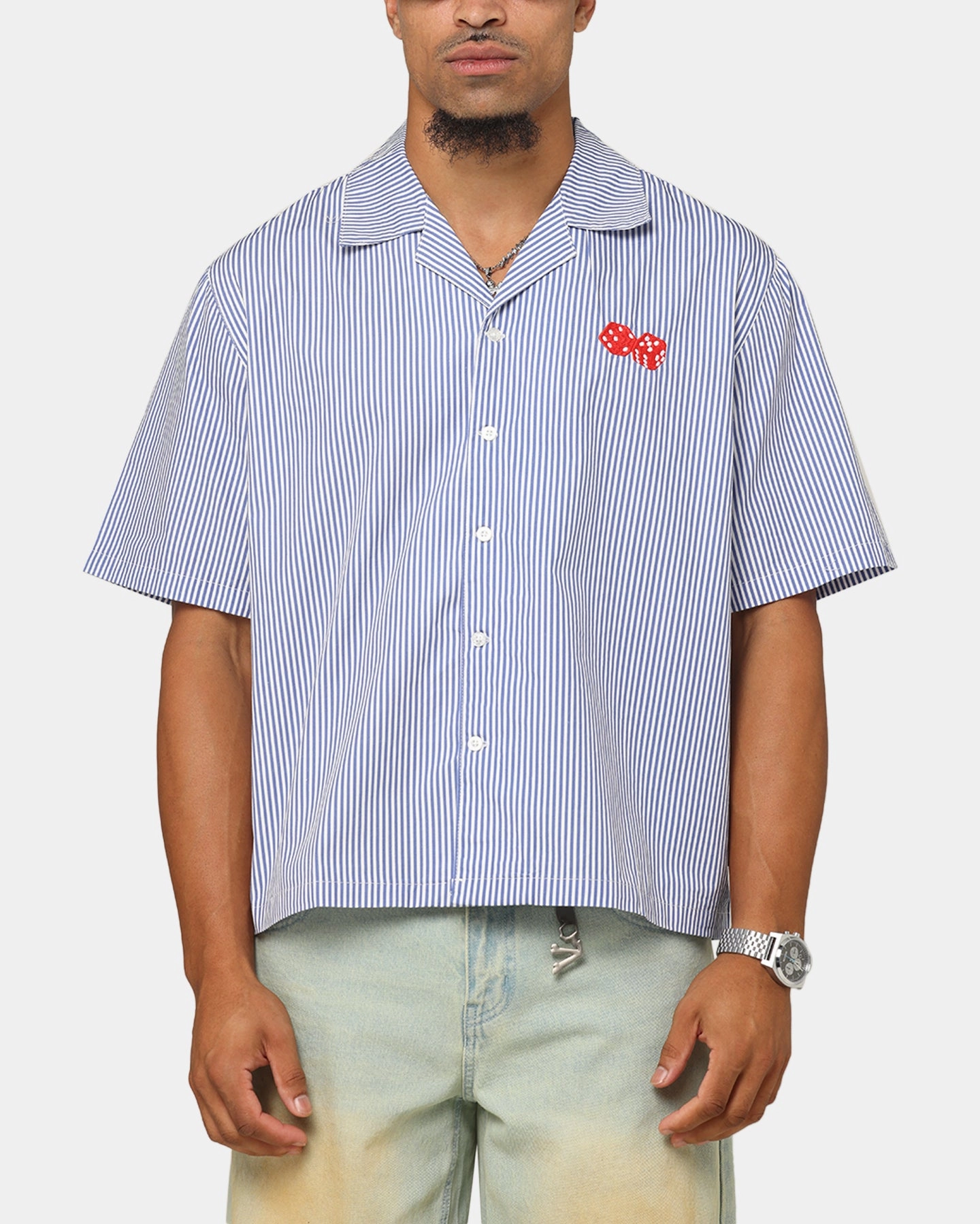 Carre Dice Club Button Up Shirt Pinstripe Effortless Comfort