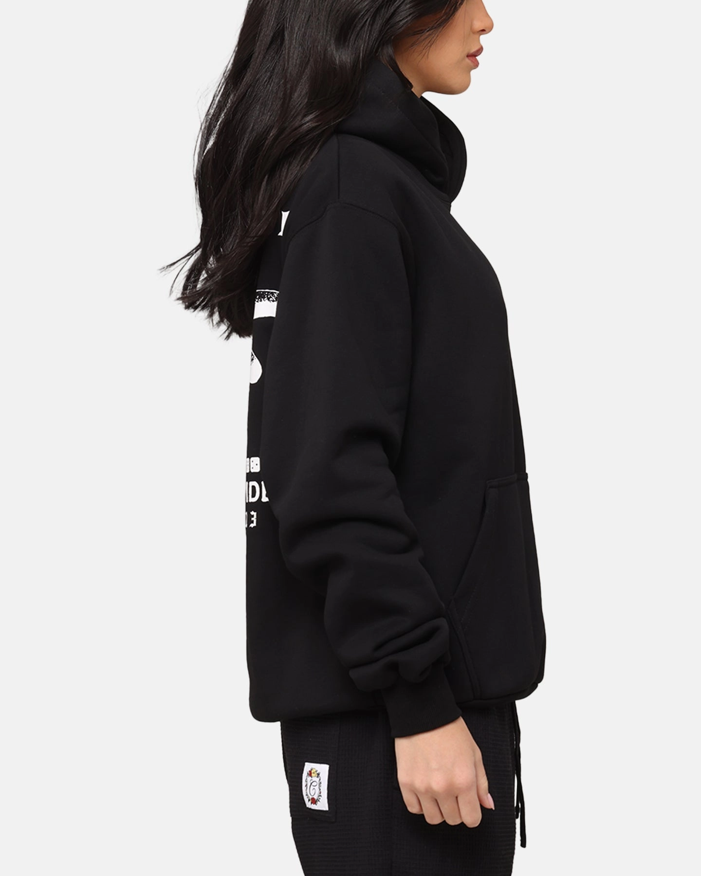 Carre Dice Club Hoodie Black Skate Reflective Piping