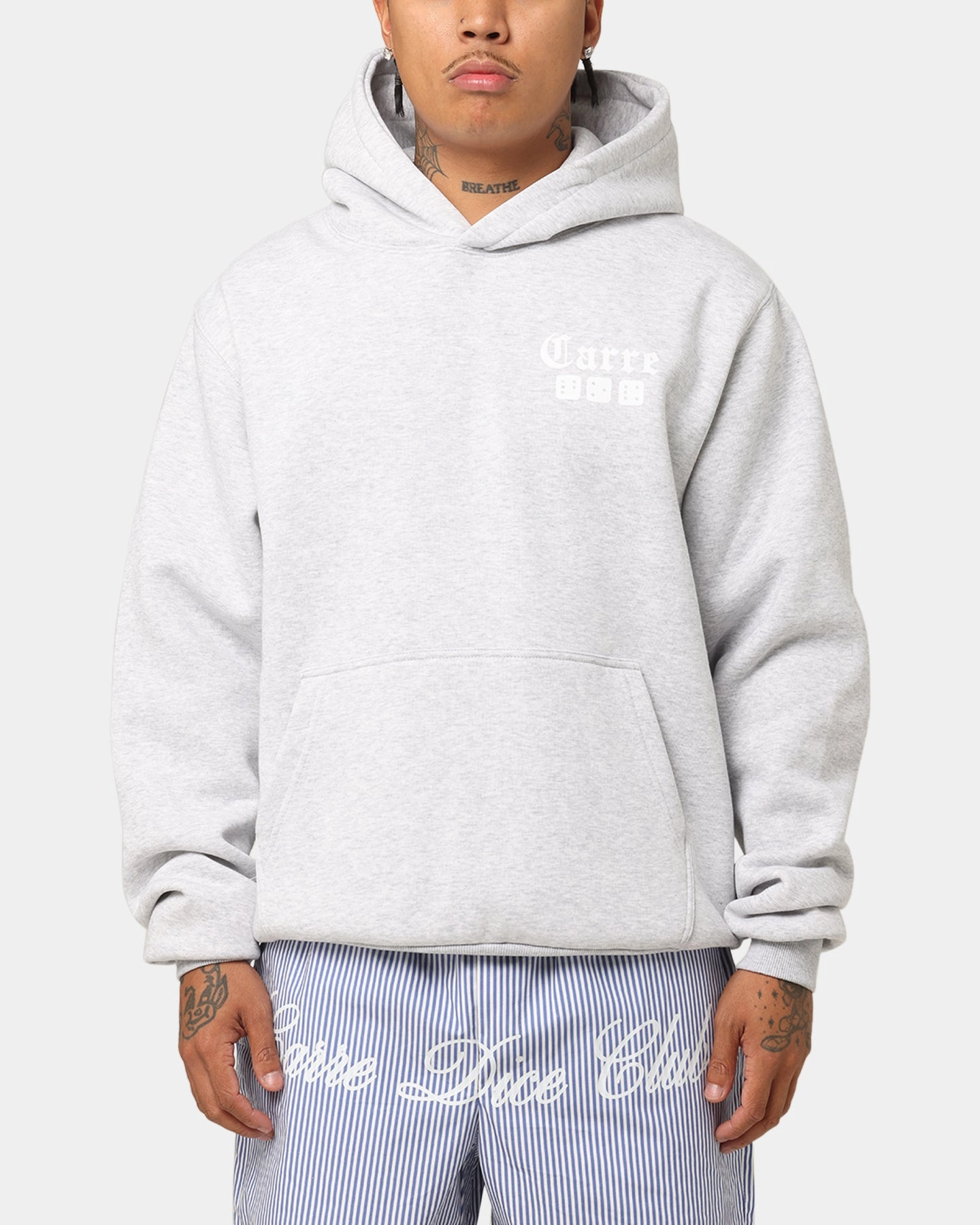 Thermal Reflective Lining Carre Dice Club Hoodie Grey Marle