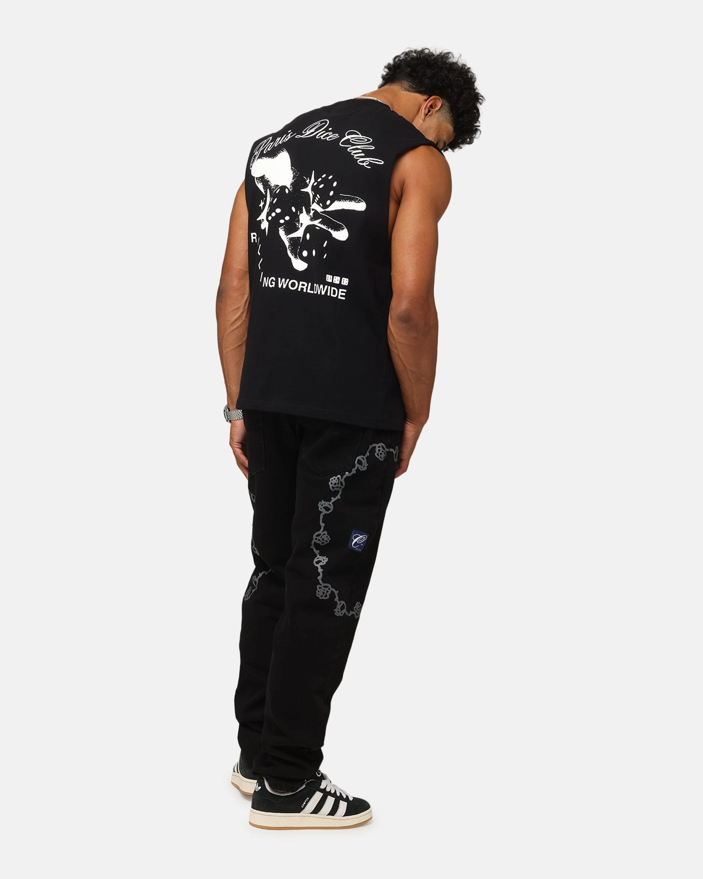 Comfort First Minimalist Aesthetic Carre Dice Club Muscle T-Shirt Black