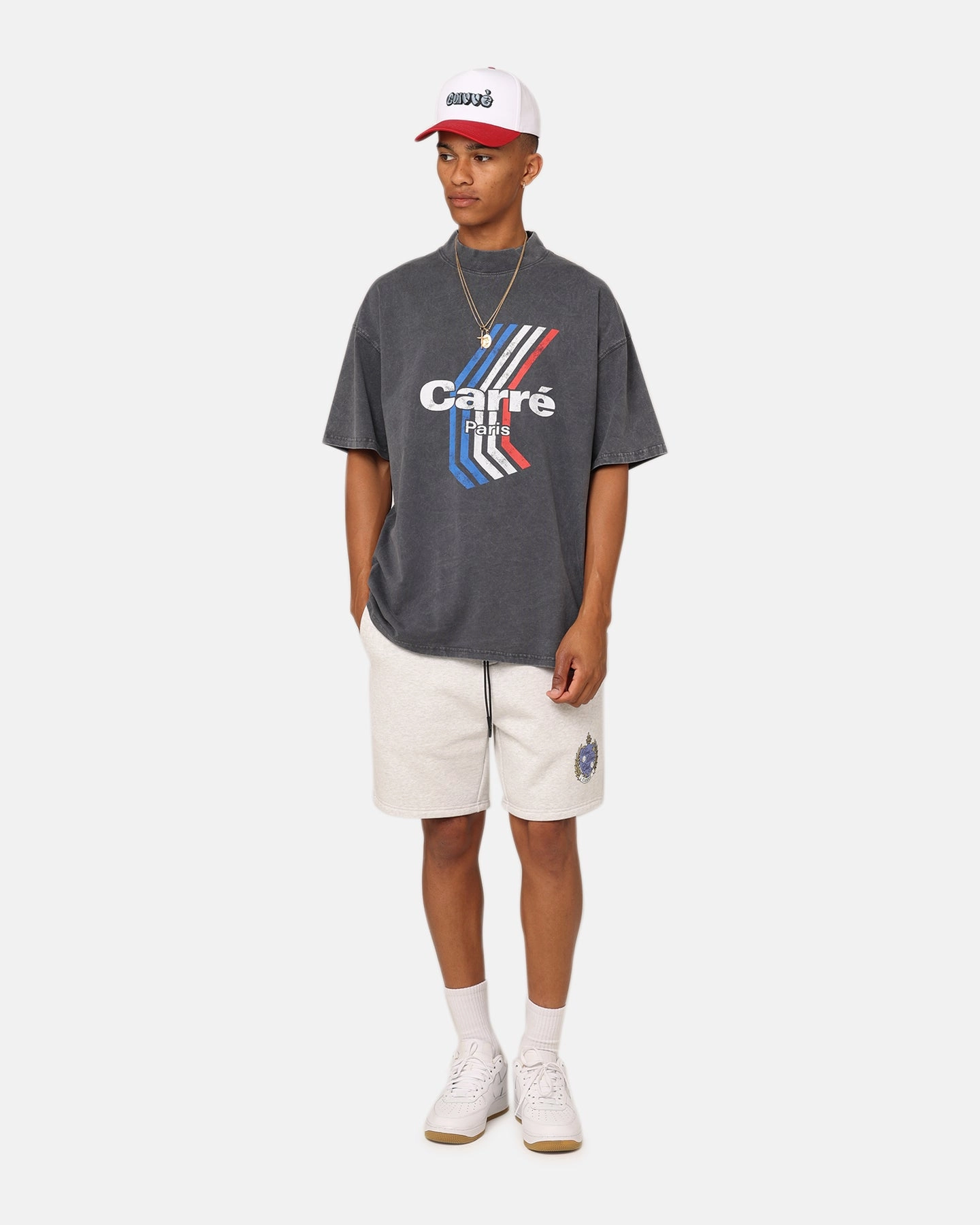 Cool Breeze Carre Dice Club Sweat Shorts Silver Marle