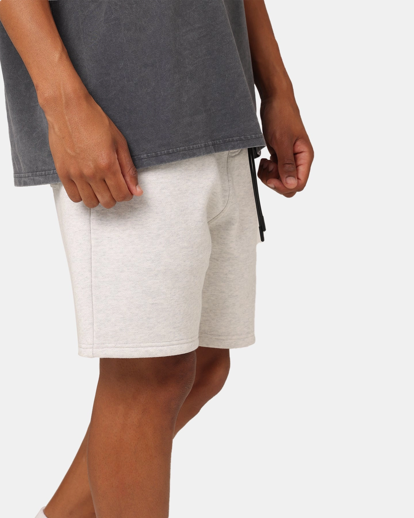 Carre Dice Club Sweat Shorts Silver Marle Machine-washable