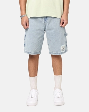 WindResistantWeave odor - absorbing Carre Distressed Carpenter Jorts Light Blue Wash