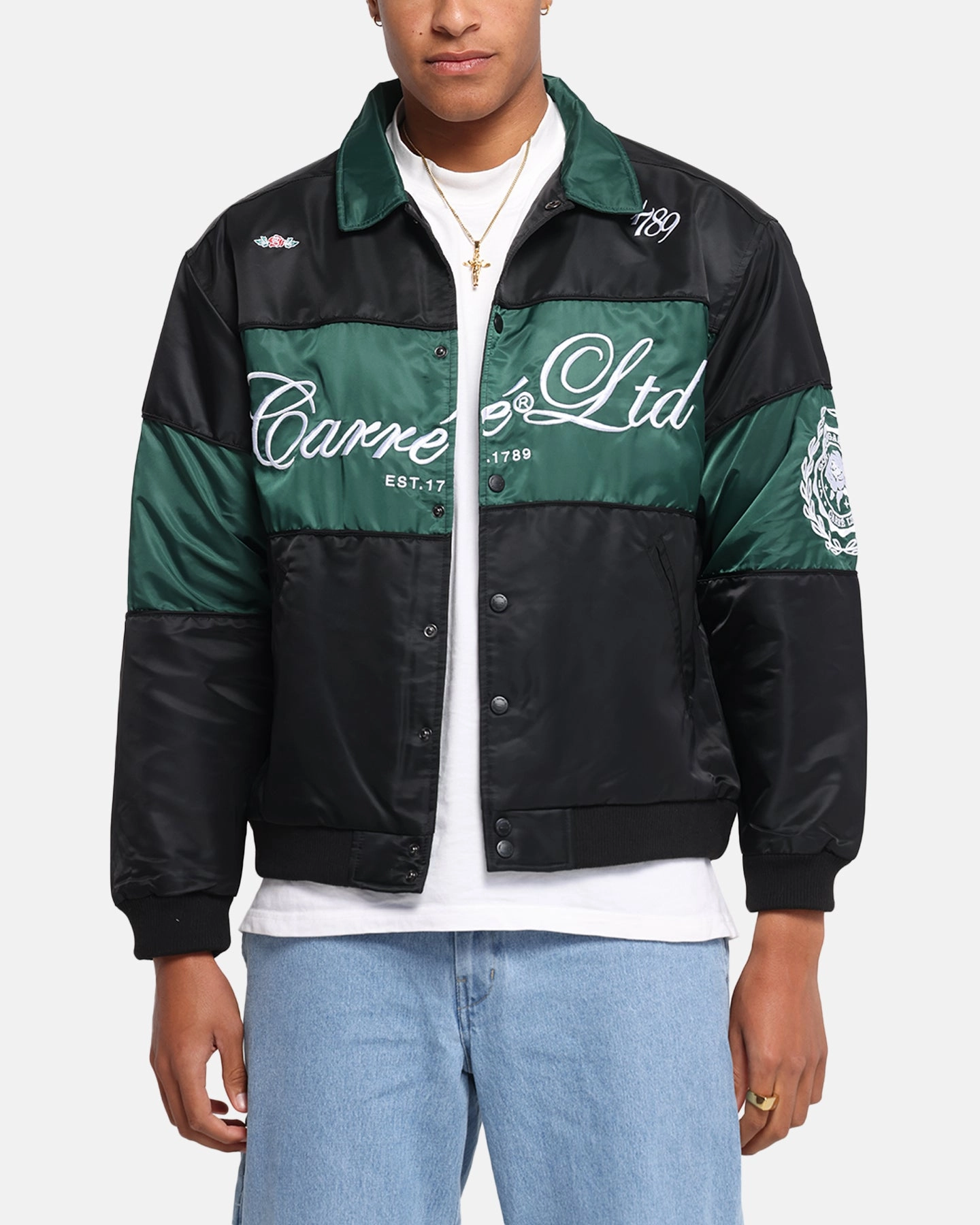Carre Established Jacket Black/Green Reflective Safety Details