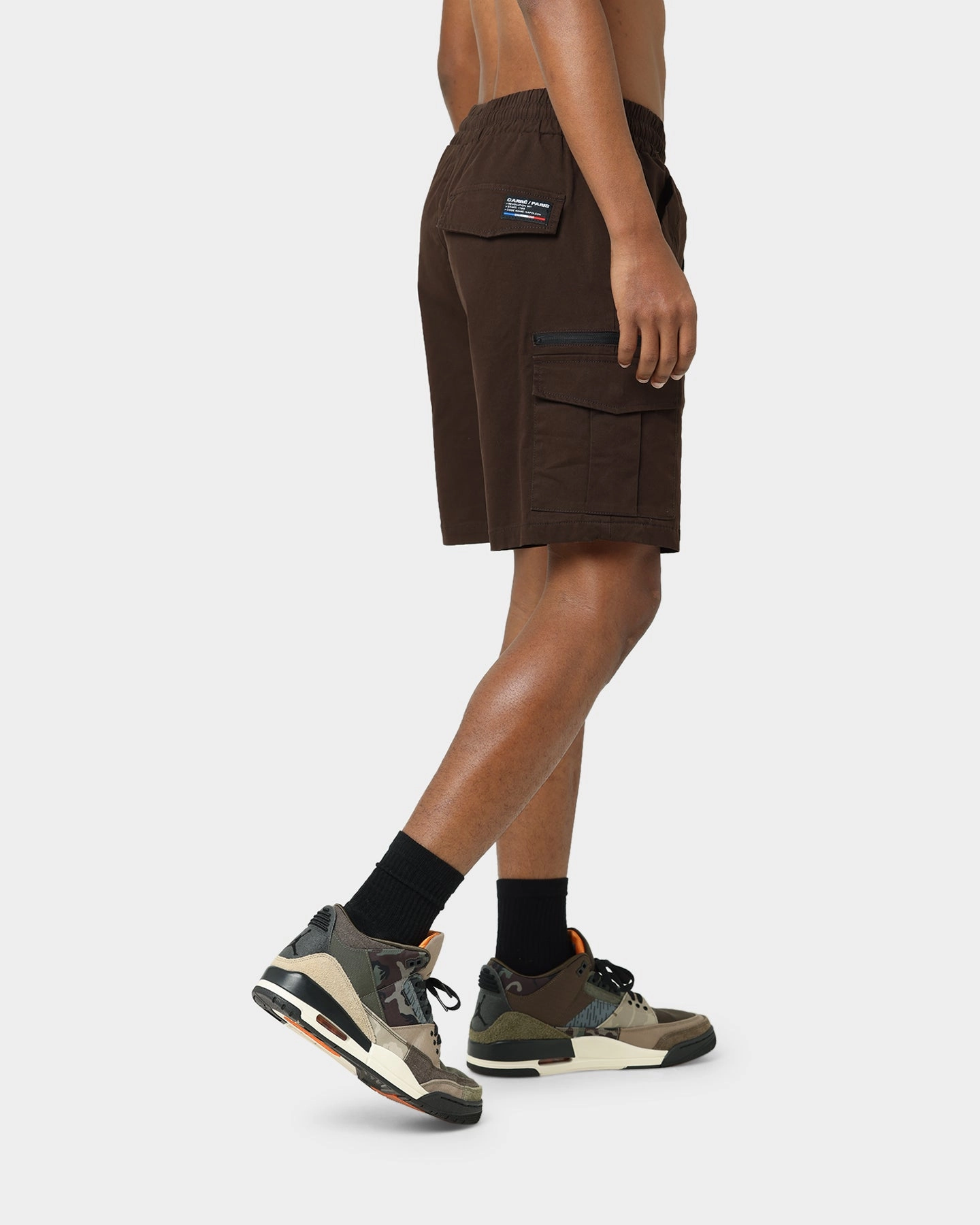 Carre Evolution Cargo Shorts Brown Reinforced Stitching