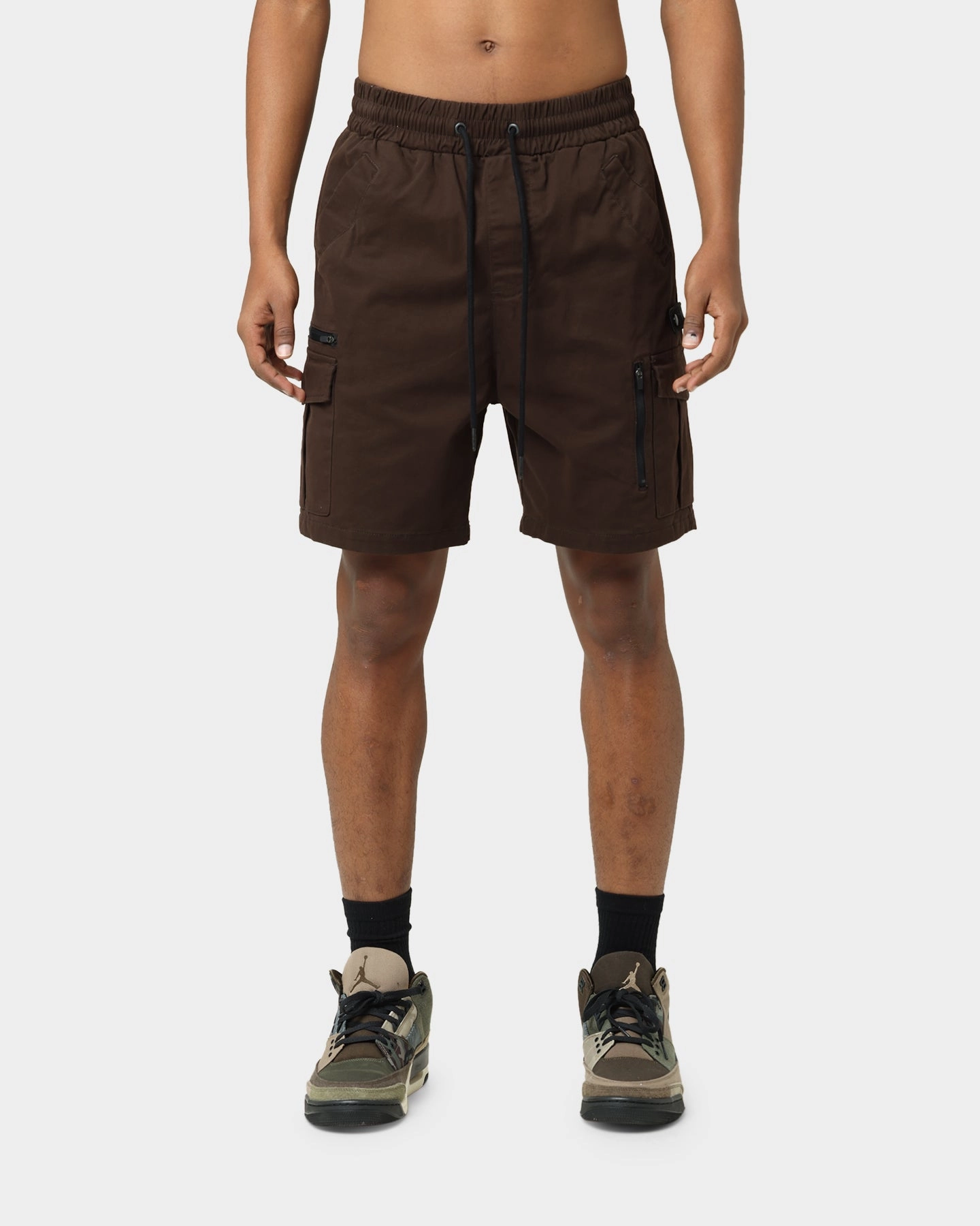 Carre Evolution Cargo Shorts Brown animal print shorts