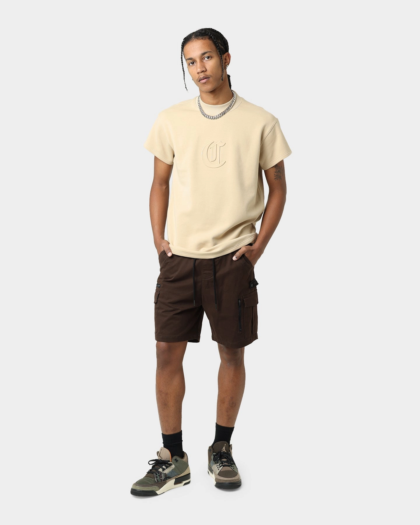 Carre Evolution Cargo Shorts Brown Casual Elegance fall shorts