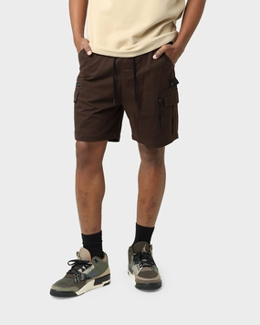 High Elasticity Blend Carre Evolution Cargo Shorts Brown