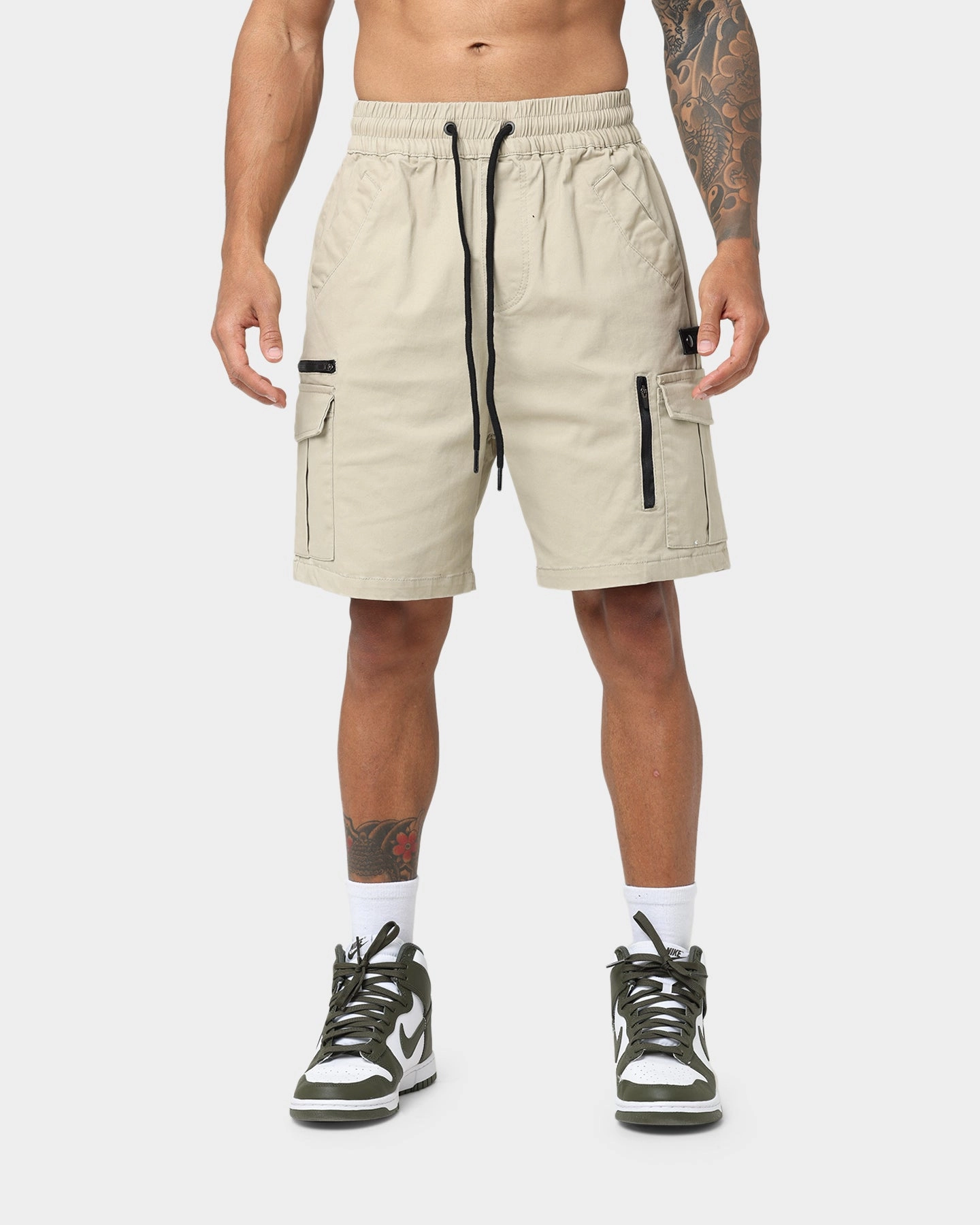 Non Restrictive Cut Carre Evolution Cargo Shorts Stone