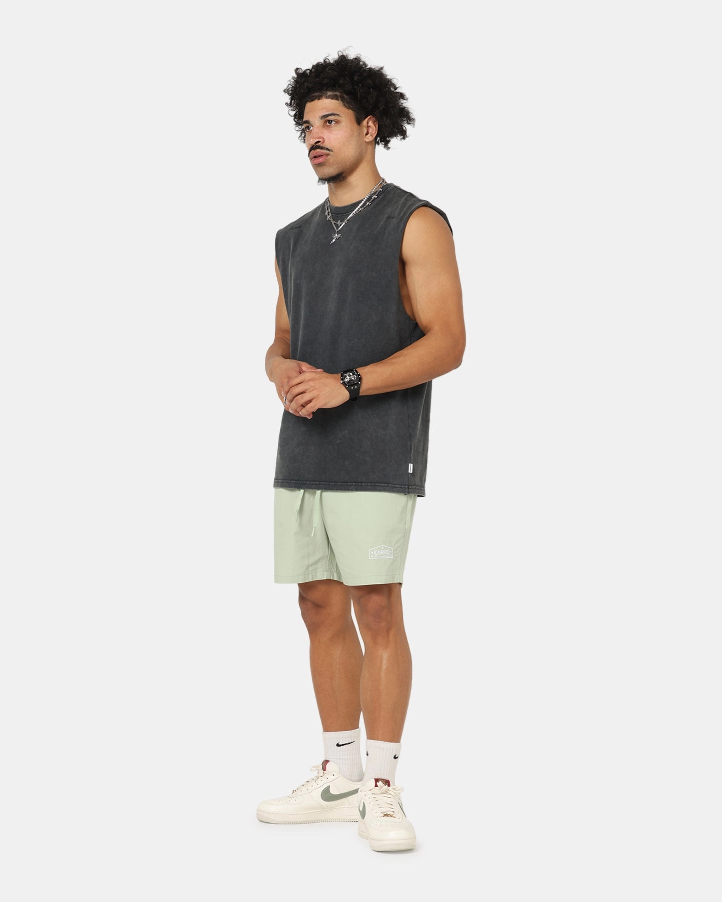 Carre Experience Muscle T-Shirt Washed Black Travel Essential Playful Prints