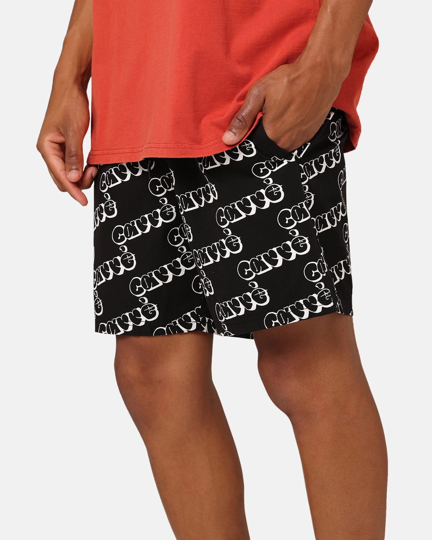 rayon fabric Carre Experience Slide Shorts Black