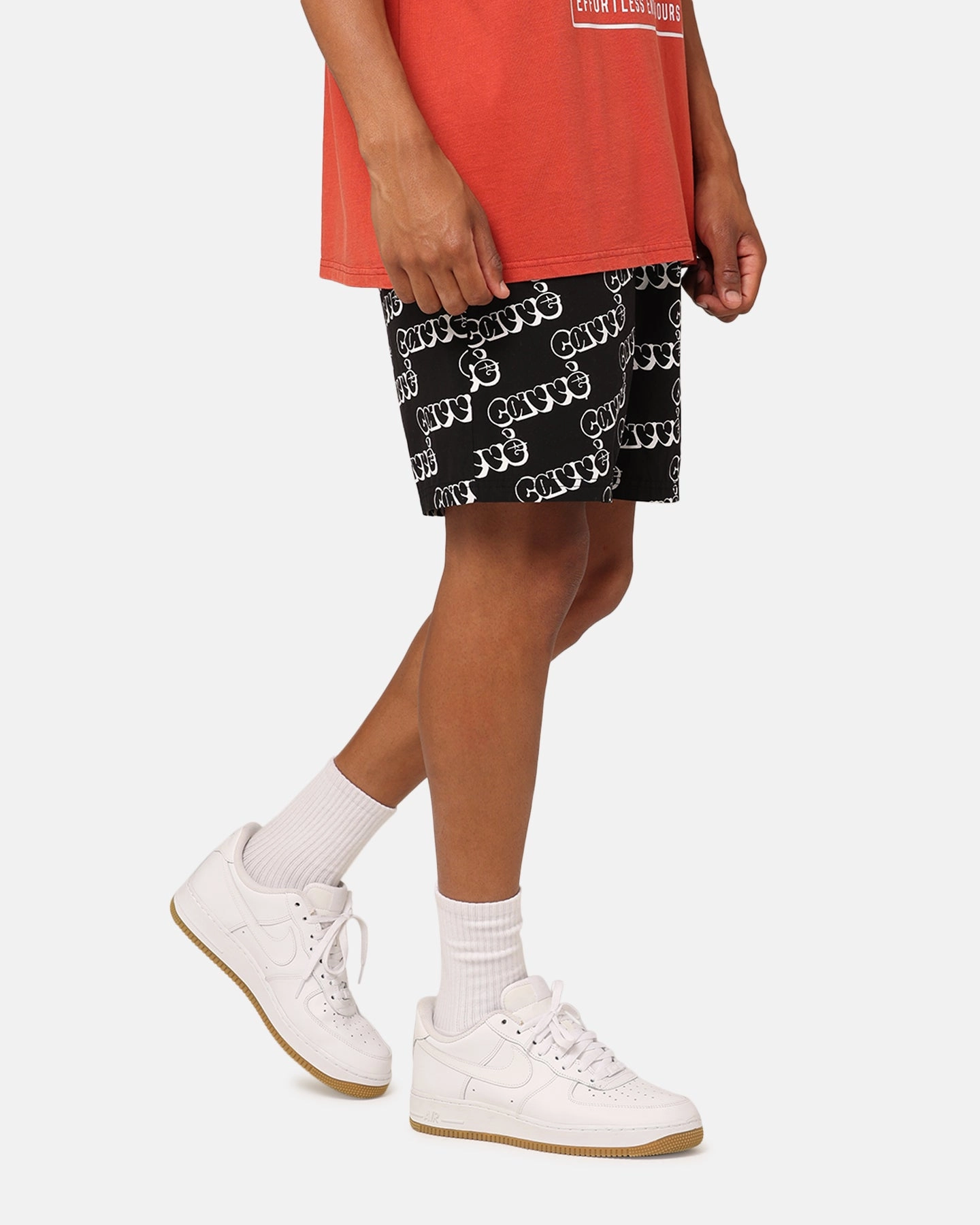 Striped Design Carre Experience Slide Shorts Black