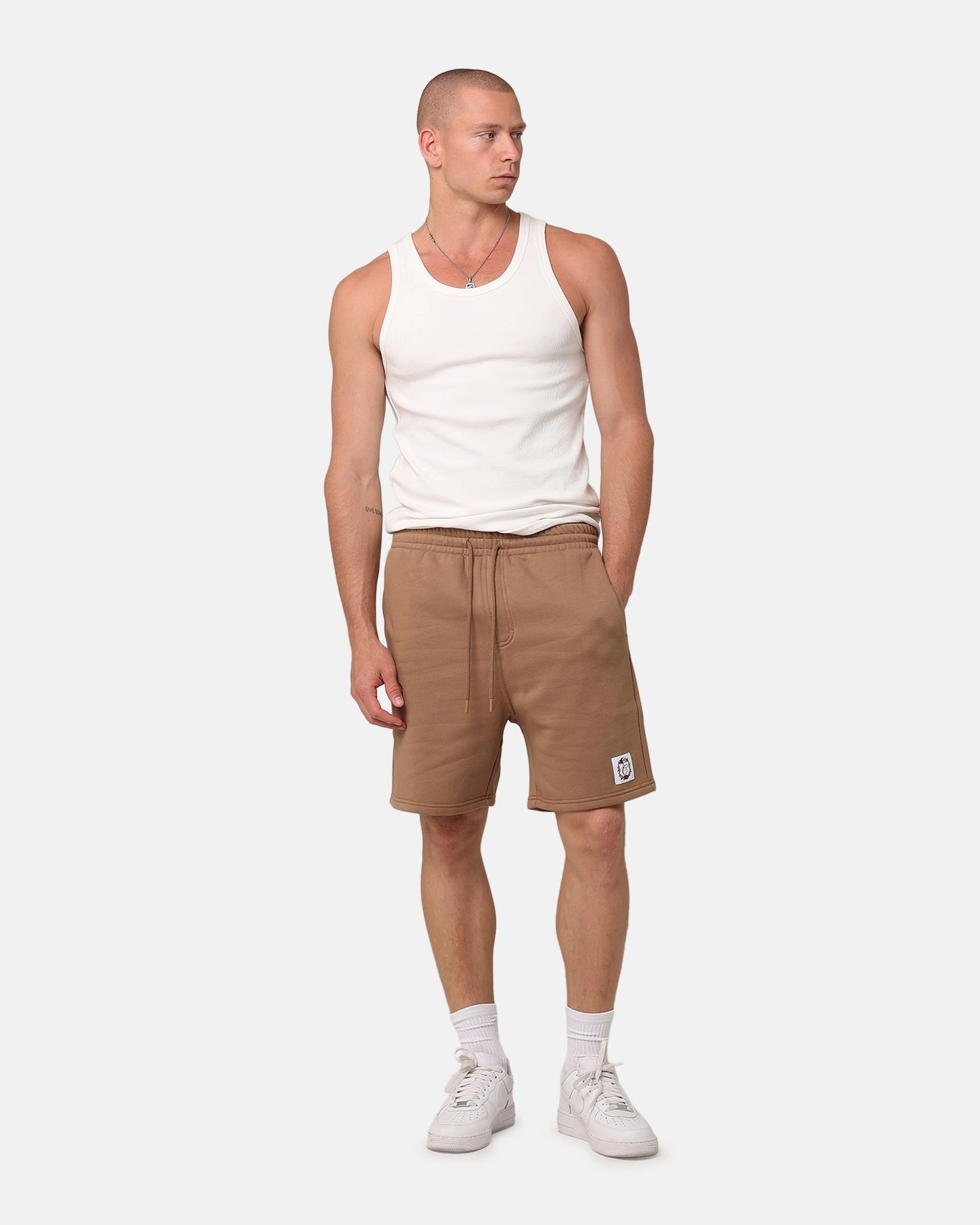 Carre Floral Fleece Shorts Brown Everyday Basic TemperatureRegulating