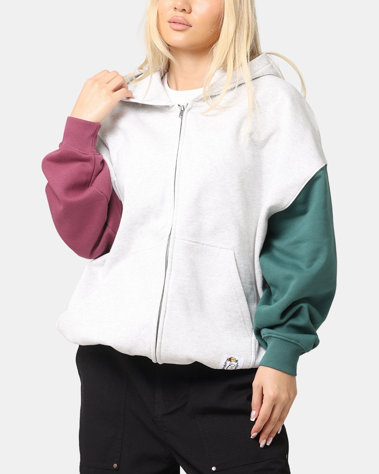 Carre Floral Full Zip Hoodie Multi Unique Piece Commuter Fit