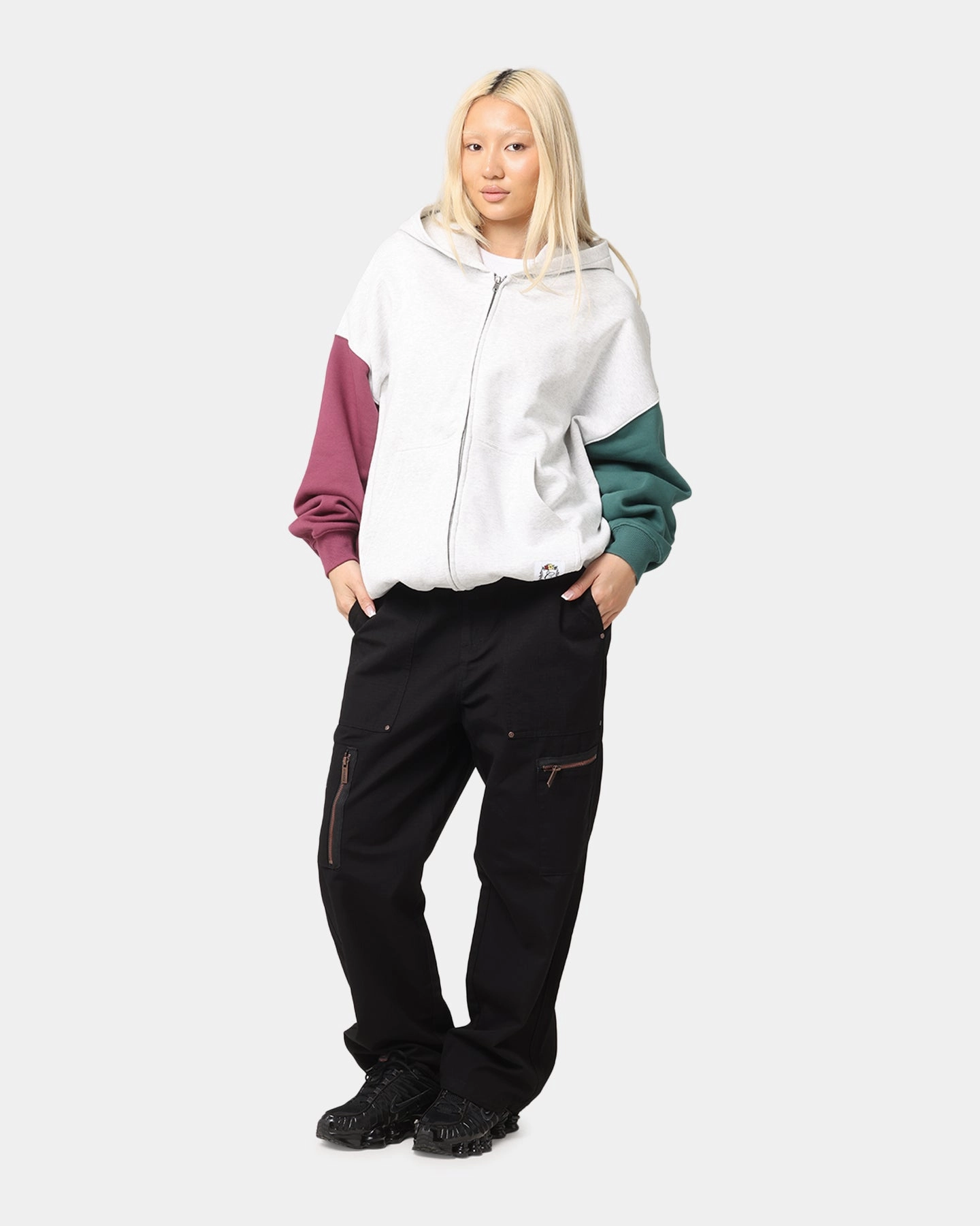 Ergonomic Stitching Panama Carre Floral Full Zip Hoodie Multi