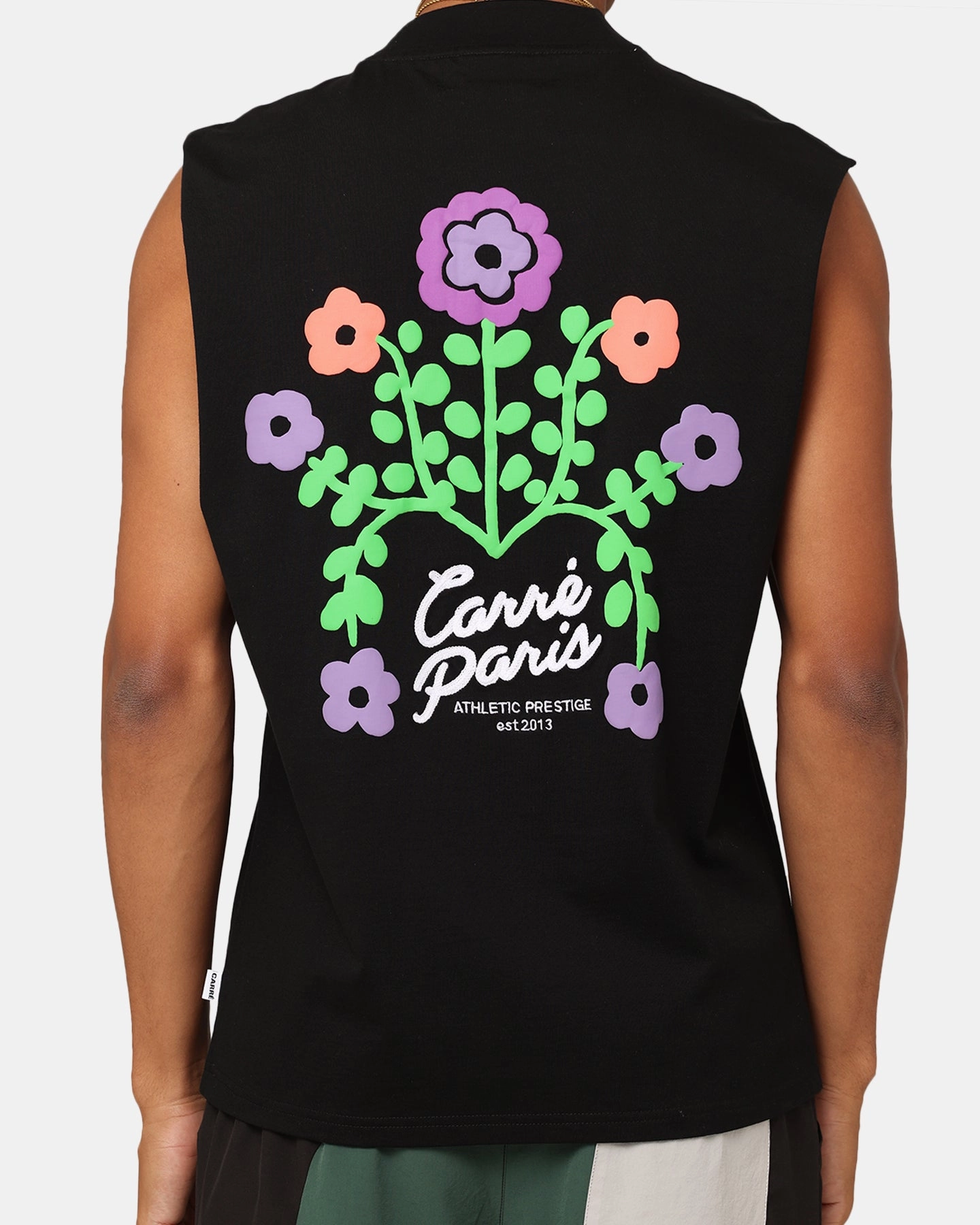 Carre Floraux Muscle T-Shirt Black Trendy Style Trendy Comfort