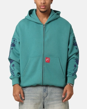 Summer Carre Flower Bomb Full Zip Hoodie Oxidized Green