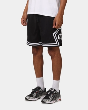 Carre Fold Mesh Basketball Shorts Black/White Outdoor Layer Gusseted Crotch Design