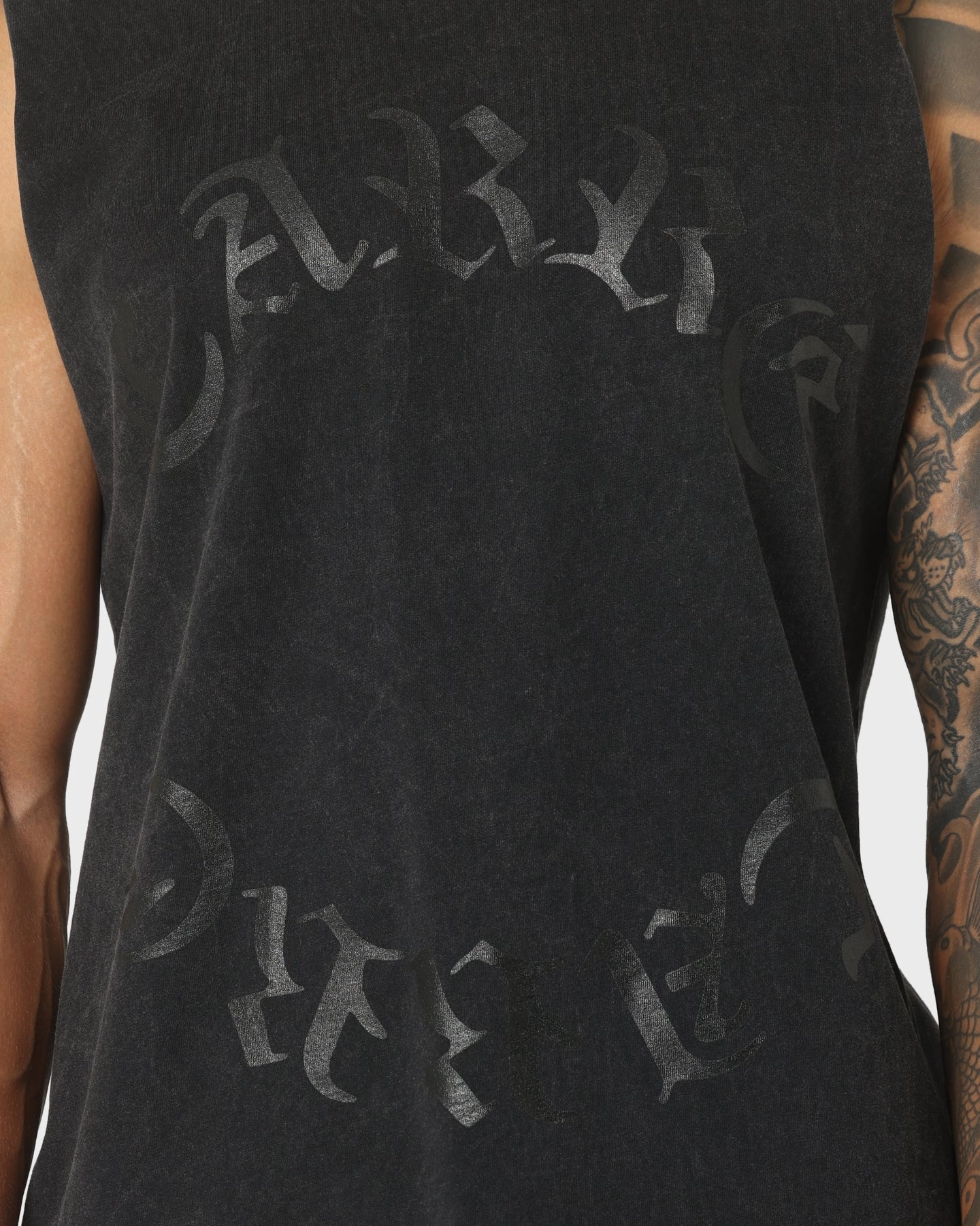 Carre Forever Muscle T-Shirt Washed Black V neck style Best Seller