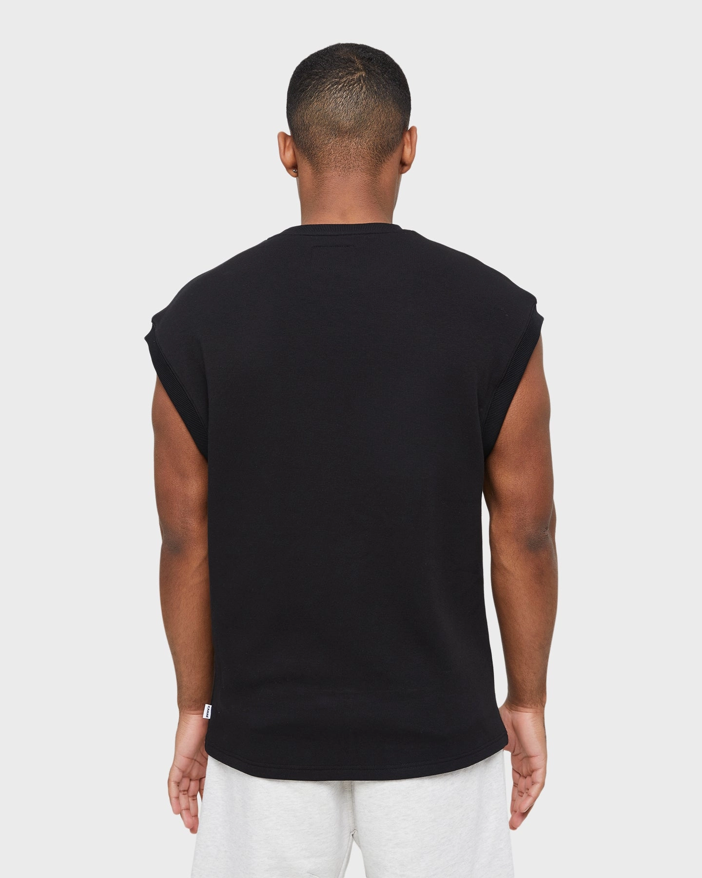 Soft Brushed Finish Carre Forme Muscle T-Shirt Black