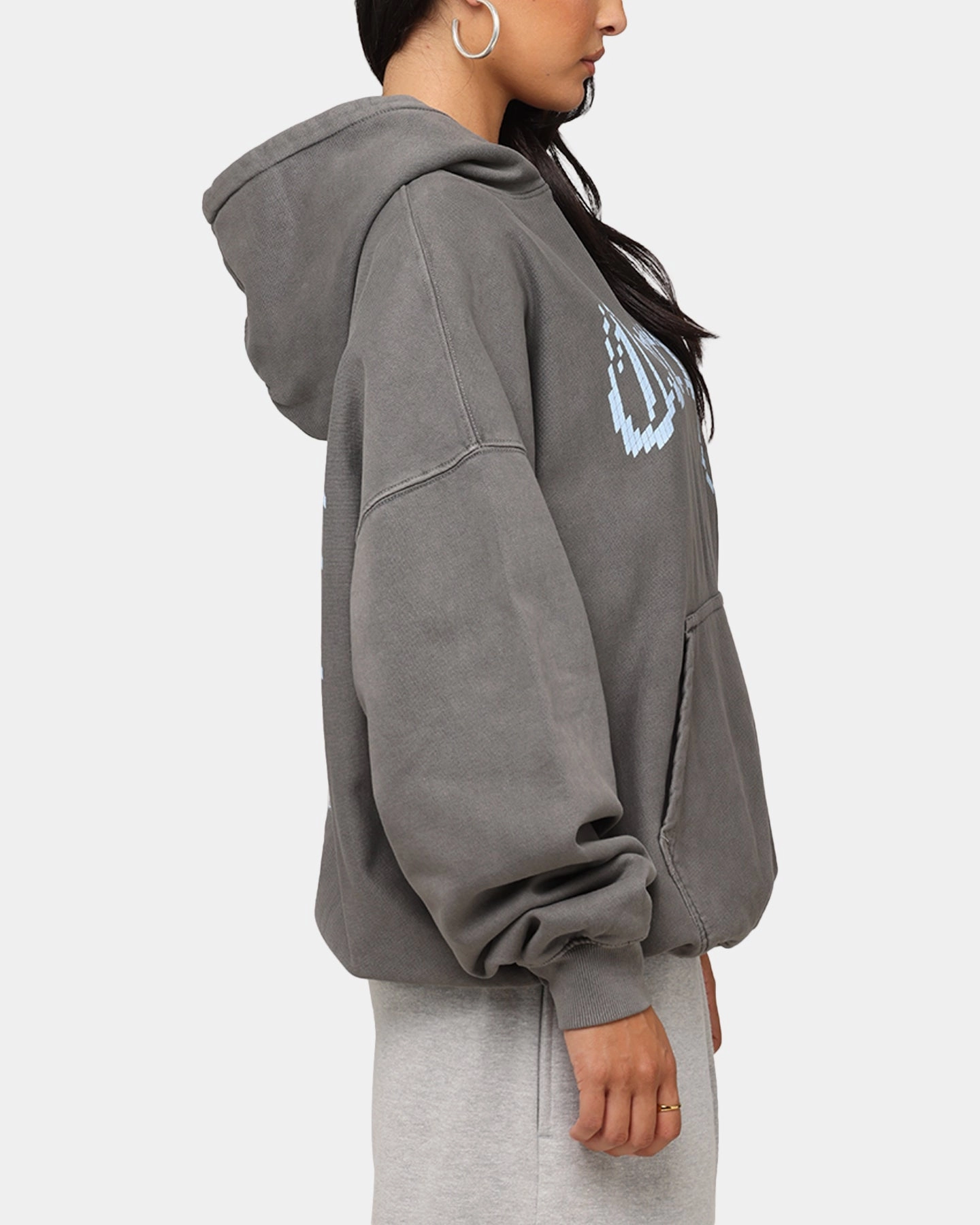 anti static Carre Game Over Hoodie Washed Charcoal