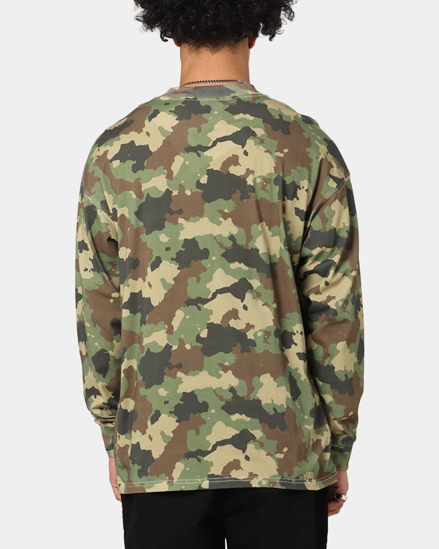 proper length Urban Trend Carre Global Oversized Long Sleeve T-Shirt Camo