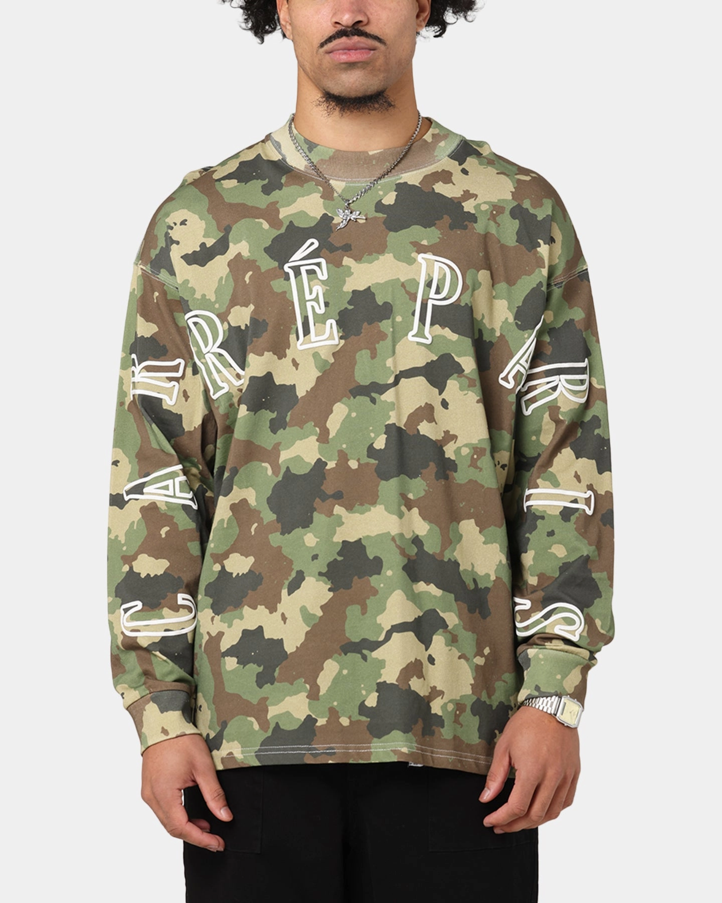 Casual Vibes Carre Global Oversized Long Sleeve T-Shirt Camo
