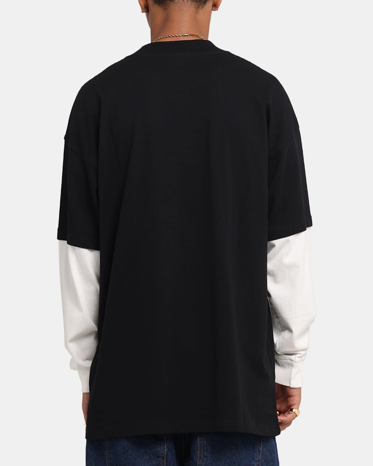 Gym clothing Carre Graffiti Layered Long Sleeve T-Shirt Black/Off White