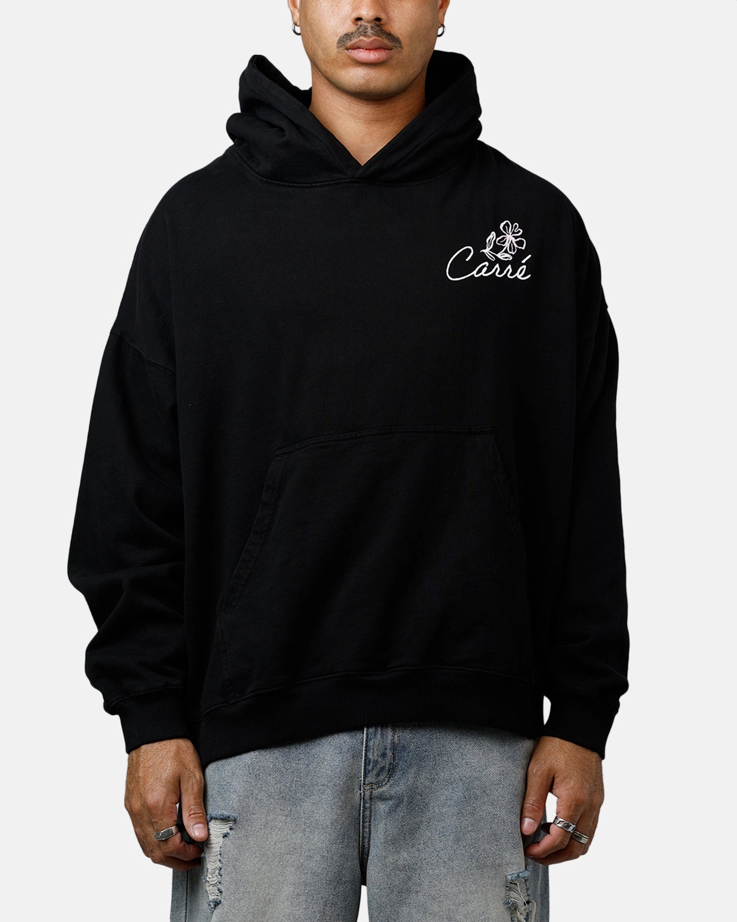 Carre Hand Picked Hoodie Black Dual Zip Functionality