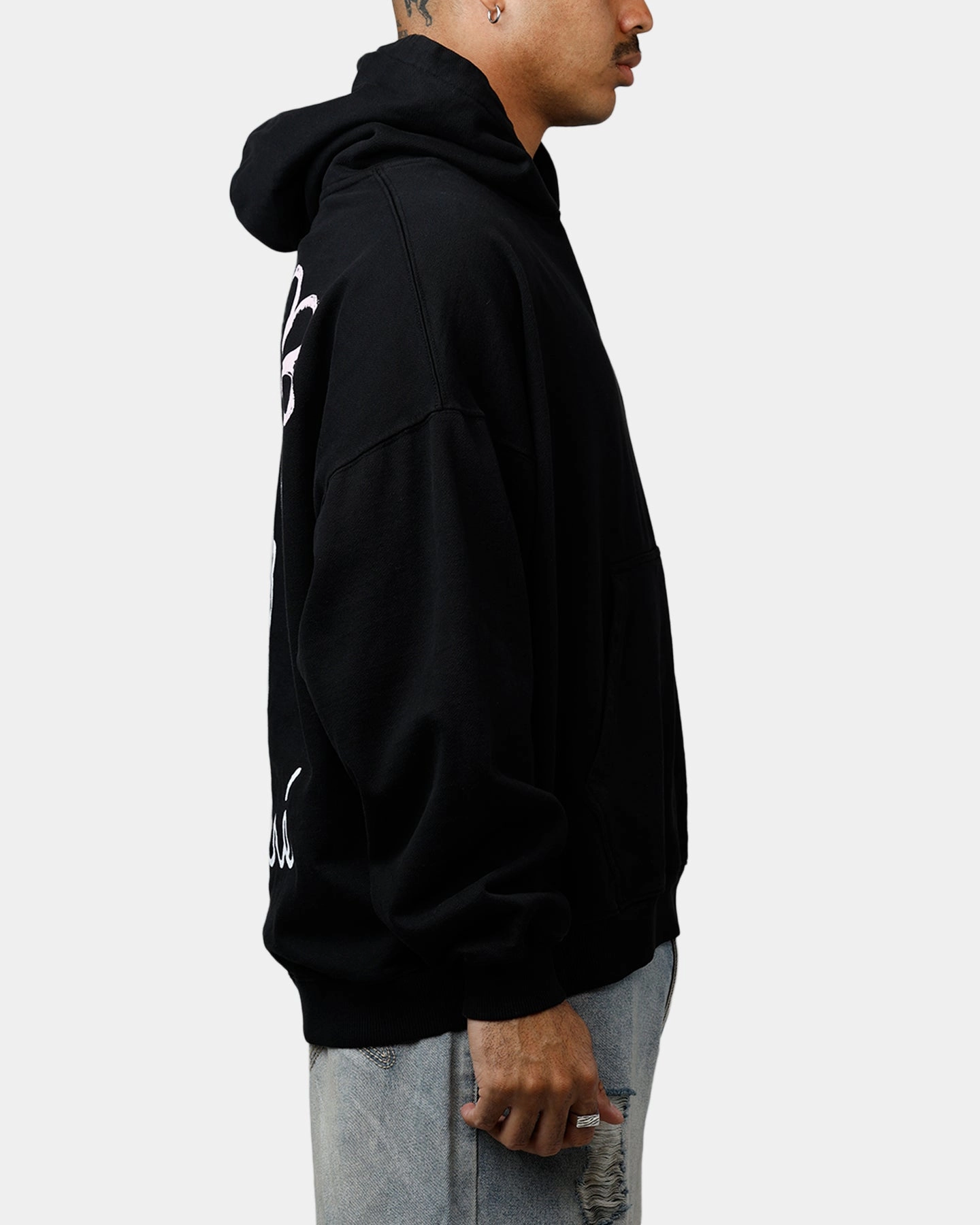 Plain Bandana Carre Hand Picked Hoodie Black