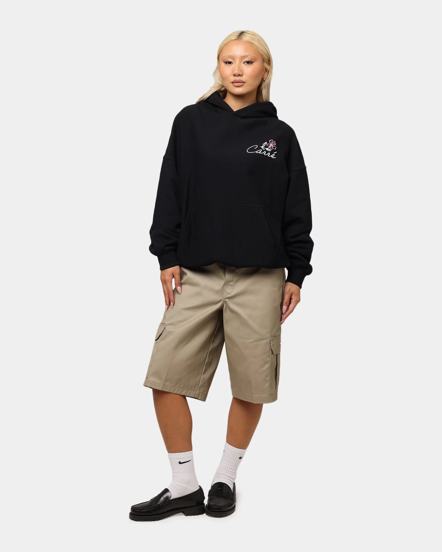 Fray Resistant Finish Easy Fit Carre Hand Picked Hoodie Black