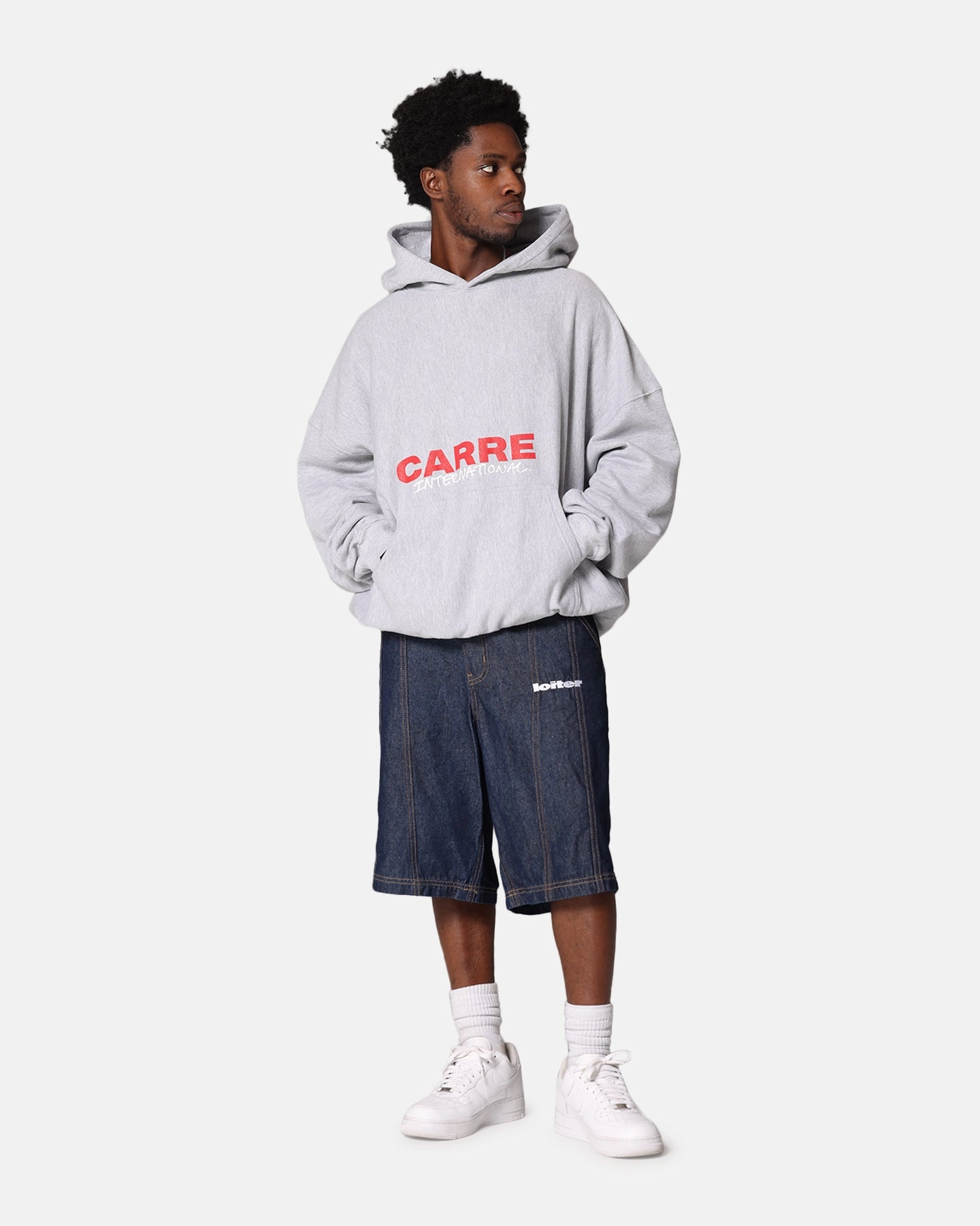 Carre Handdrawn Hoodie Light Marle High Quality