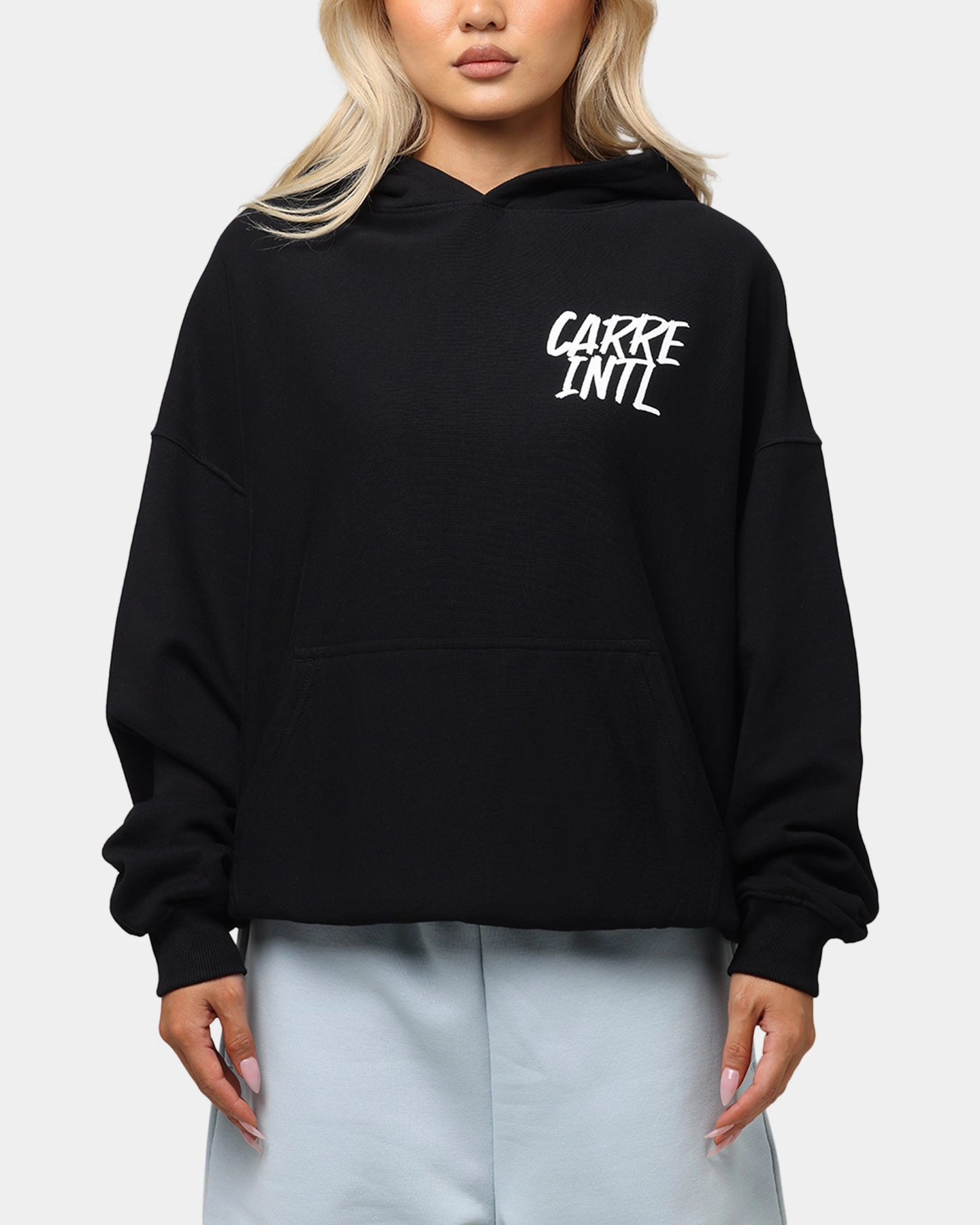 Convertible Sleeve Options Carre International Hoodie Black