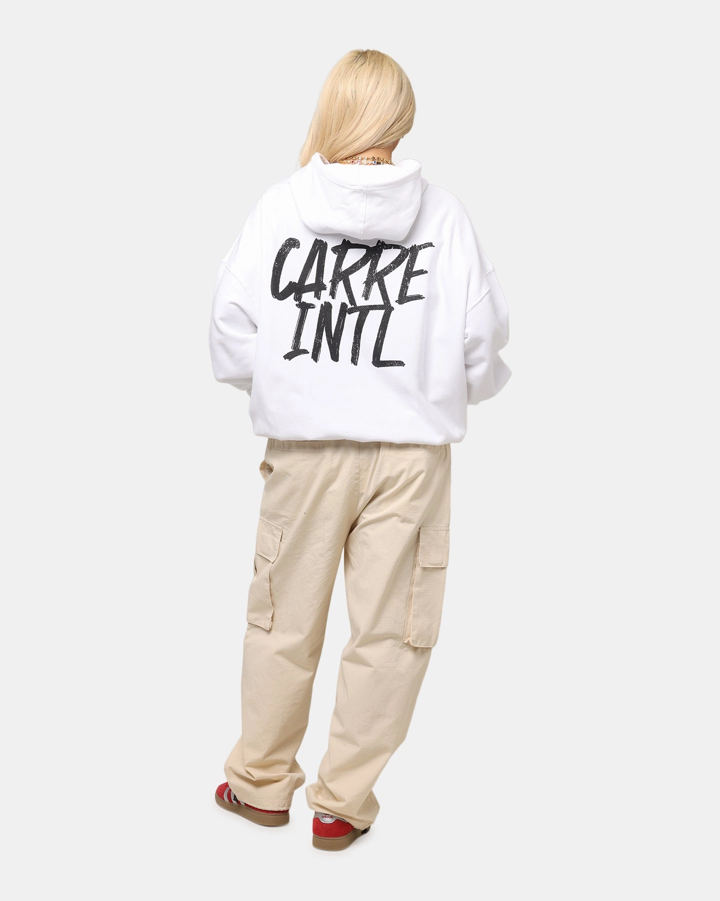 indoor relaxation Leopard like Carre International Hoodie White