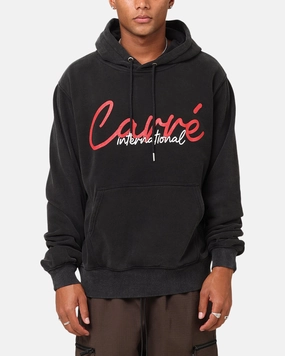 Carre International Script Hoodie Vintage Black Hooded Design