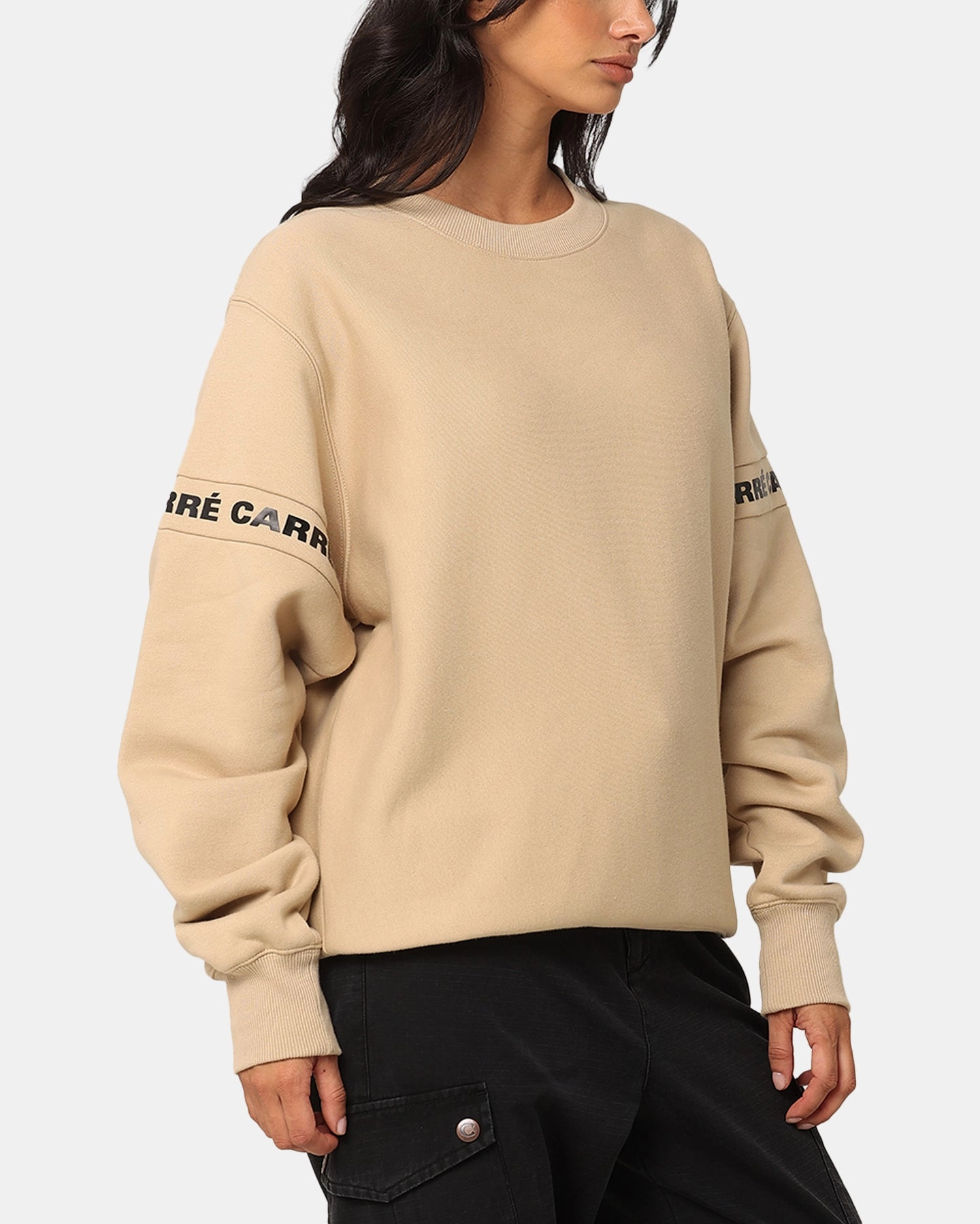 Functional Comfort Layered Knit Carre La Manche 2.0 Crewneck Stone