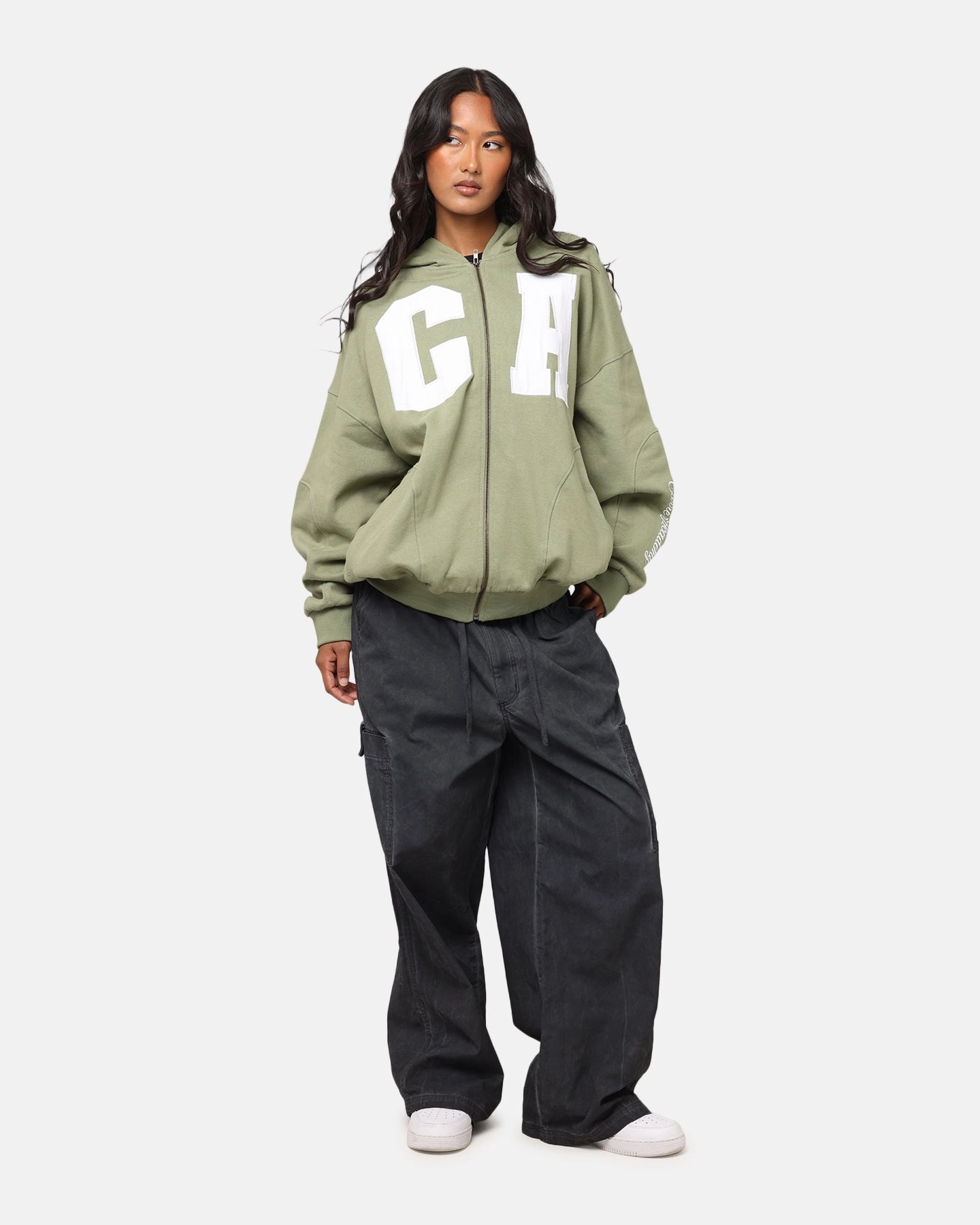 Articulated Elbows Carre Legacy Panelled Zip Hoodie Green