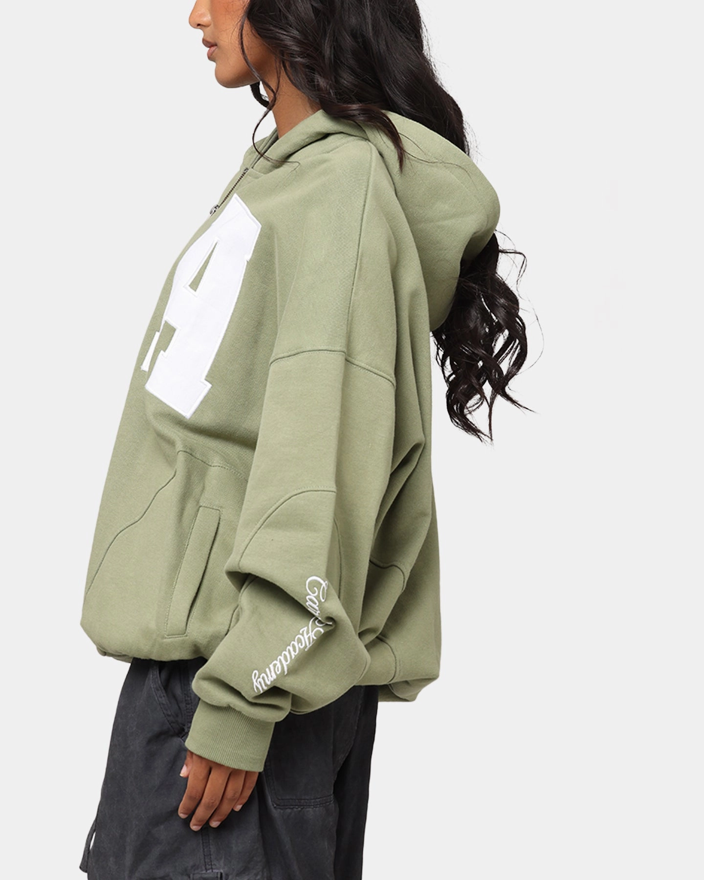 Carre Legacy Panelled Zip Hoodie Green Liability