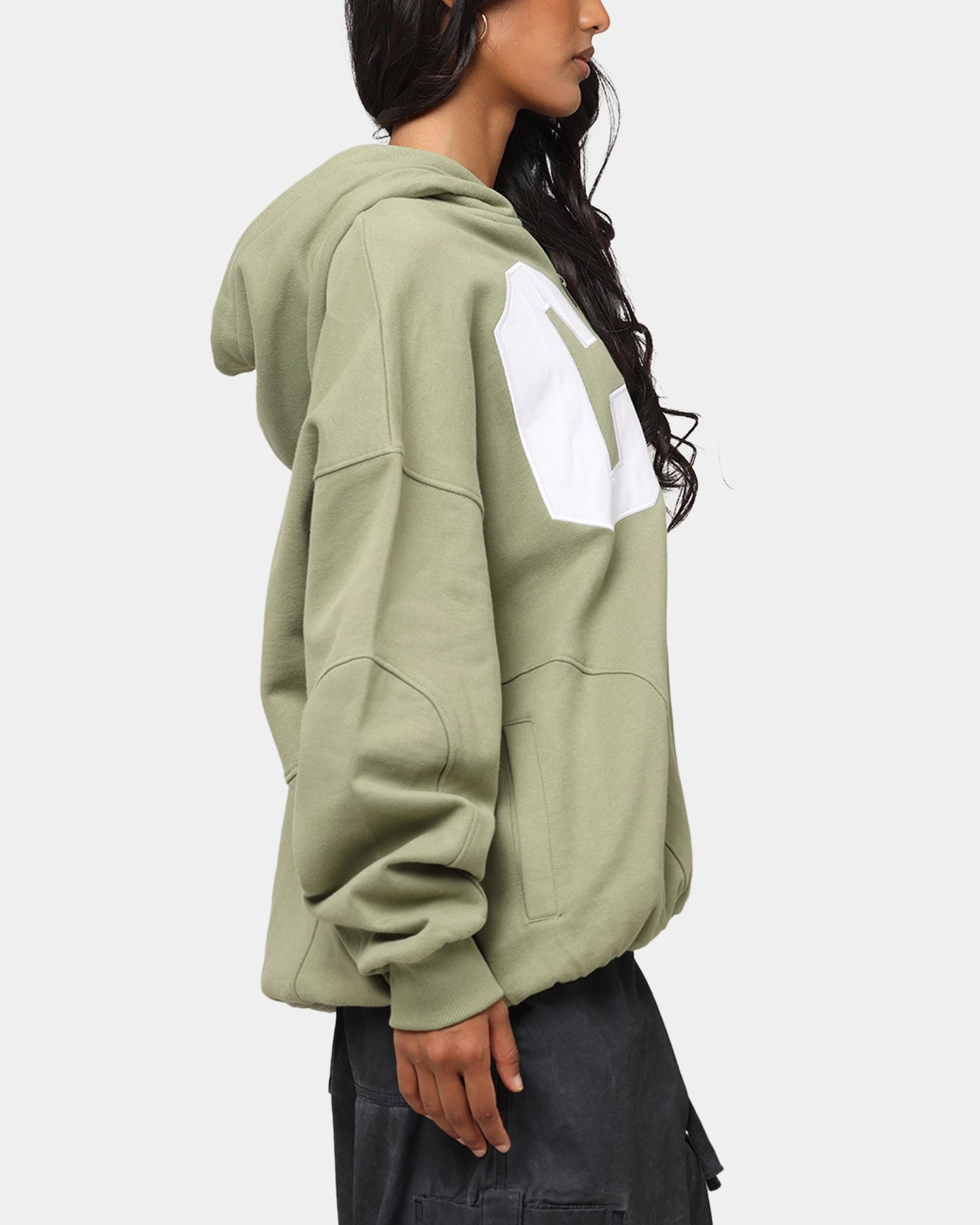 Hidden Compartments Carre Legacy Panelled Zip Hoodie Green