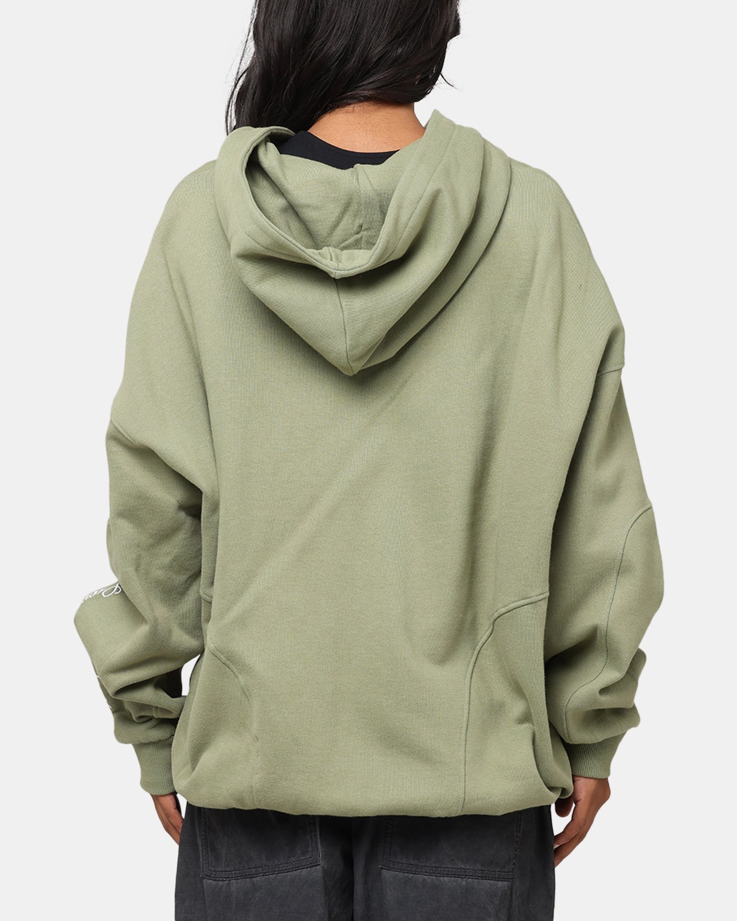 Carre Legacy Panelled Zip Hoodie Green Soft inner layer