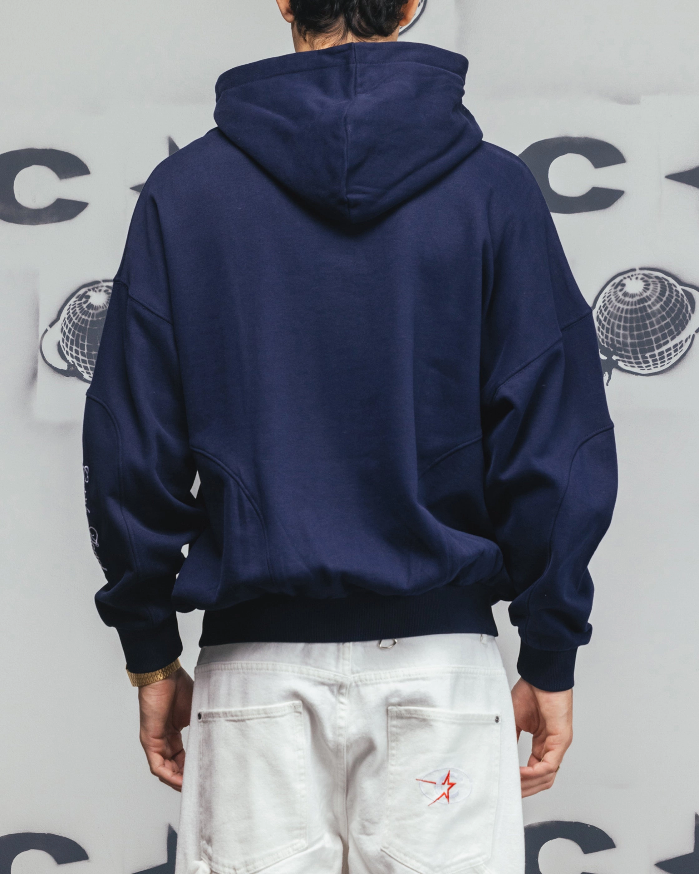 Mold Resistant Coating Kinetic Back Ventilation Carre Legacy Panelled Zip Hoodie Navy