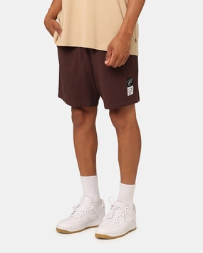 Low Bulk Waistband Eco - friendly Carre Luxe Linen Shorts Brown
